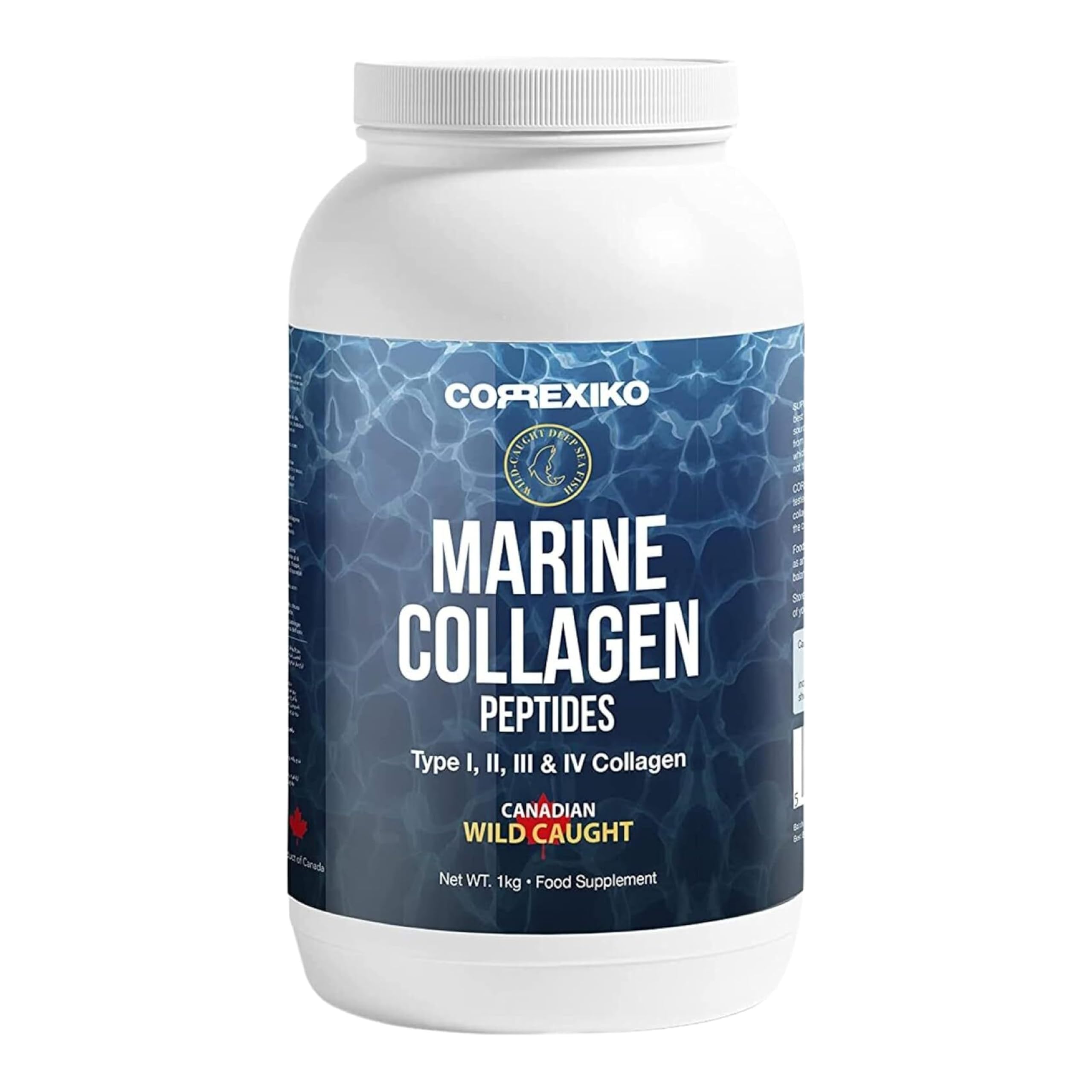 CORREXIKO Marine Collagen Powder Supplement Unflavored - 10,000mg Double Hydrolyzed Collagen Peptides per Serving - Formulated for Maximum Absorption - Hair, Skin & Nails - 1kg, 100 Servings