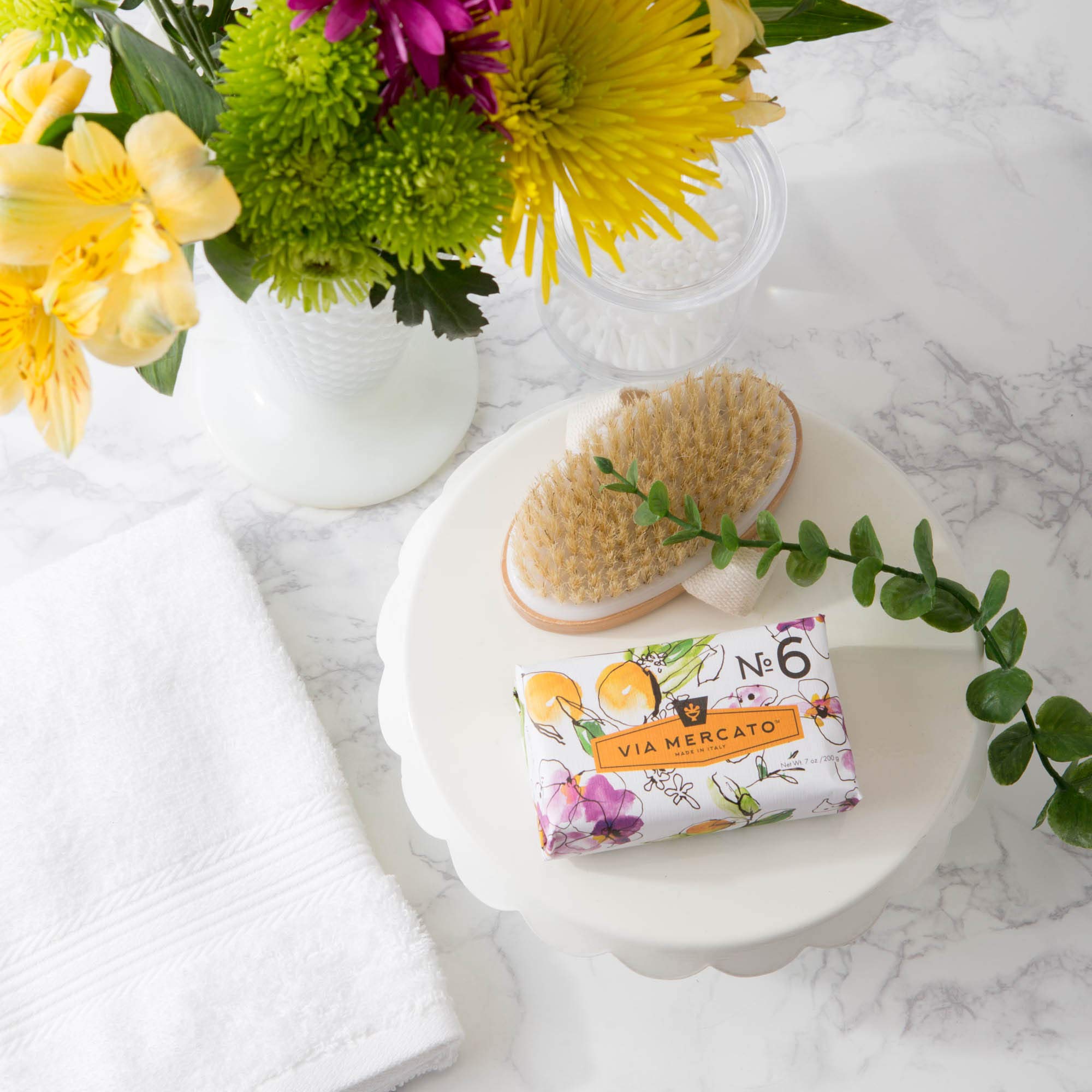 Via Mercato Italian Soap Bar (200g), No. 6 - Orange Blossom and Cedar wood