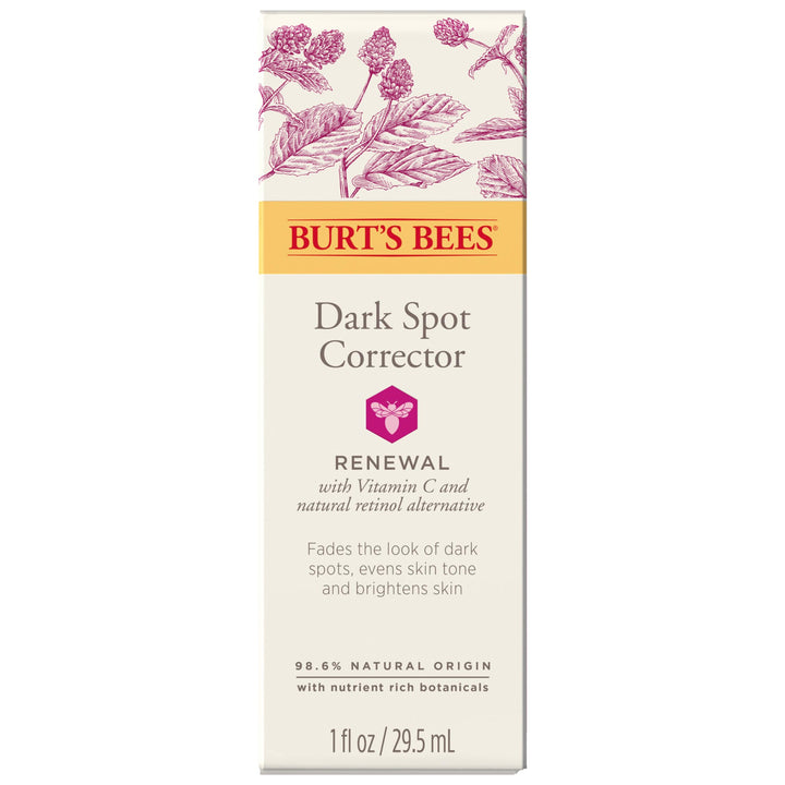 Burt's Bees Renewal Dark Spot Corrector With Natural Retinol Alternative and Vitamin C, Reduces Appearance of Dark Spots and Uneven Skin Tone, 98.6 Percent Natural Origin Skin Care, 1 fl. oz. Bottle