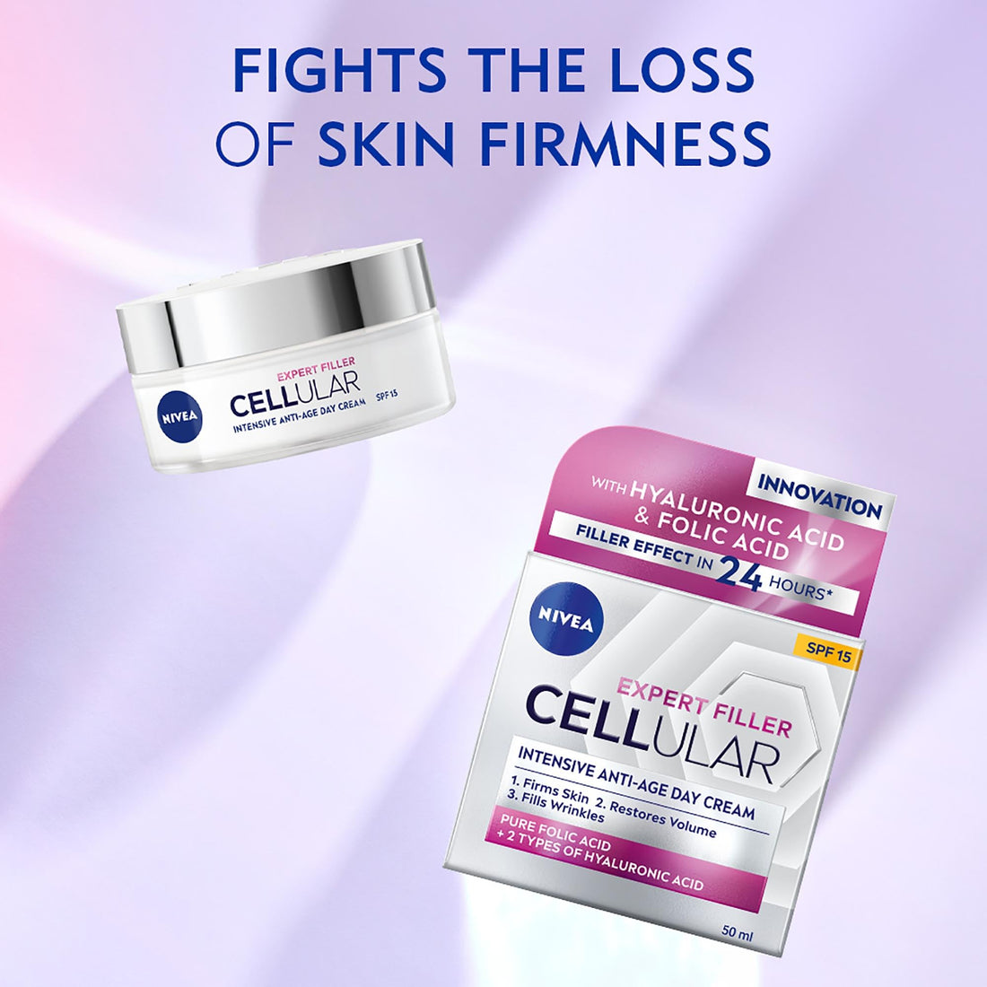 Nivea Cellular Anti-Age Skin Rejuvenation Day Cream with SPF 15, 50 ml, White