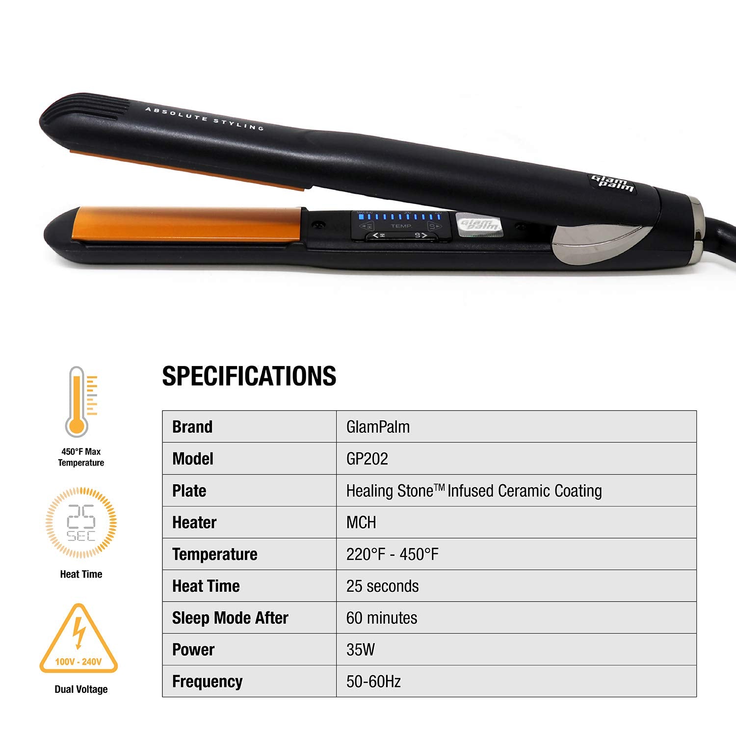 GlamPalm Ceramic Hair Volumizing Iron, 1 Inch