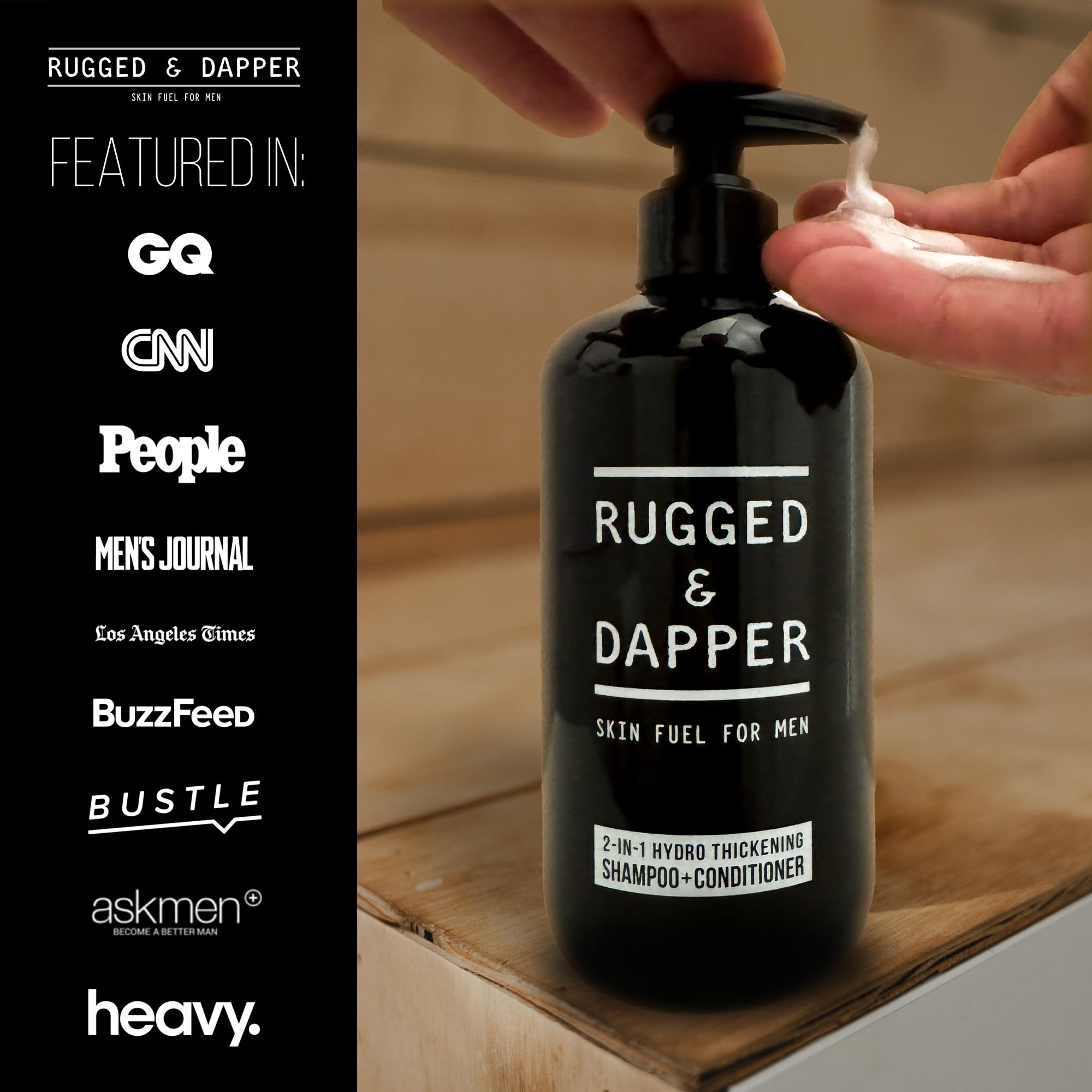 RUGGED & DAPPER 2-in-1 Mens Shampoo and Conditioner - Biotin Hair Thickening Shampoo for Men - SLS-free and Paraben-Free