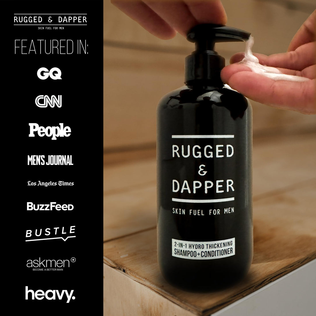 RUGGED & DAPPER 2-in-1 Mens Shampoo and Conditioner - Biotin Hair Thickening Shampoo for Men - SLS-free and Paraben-Free