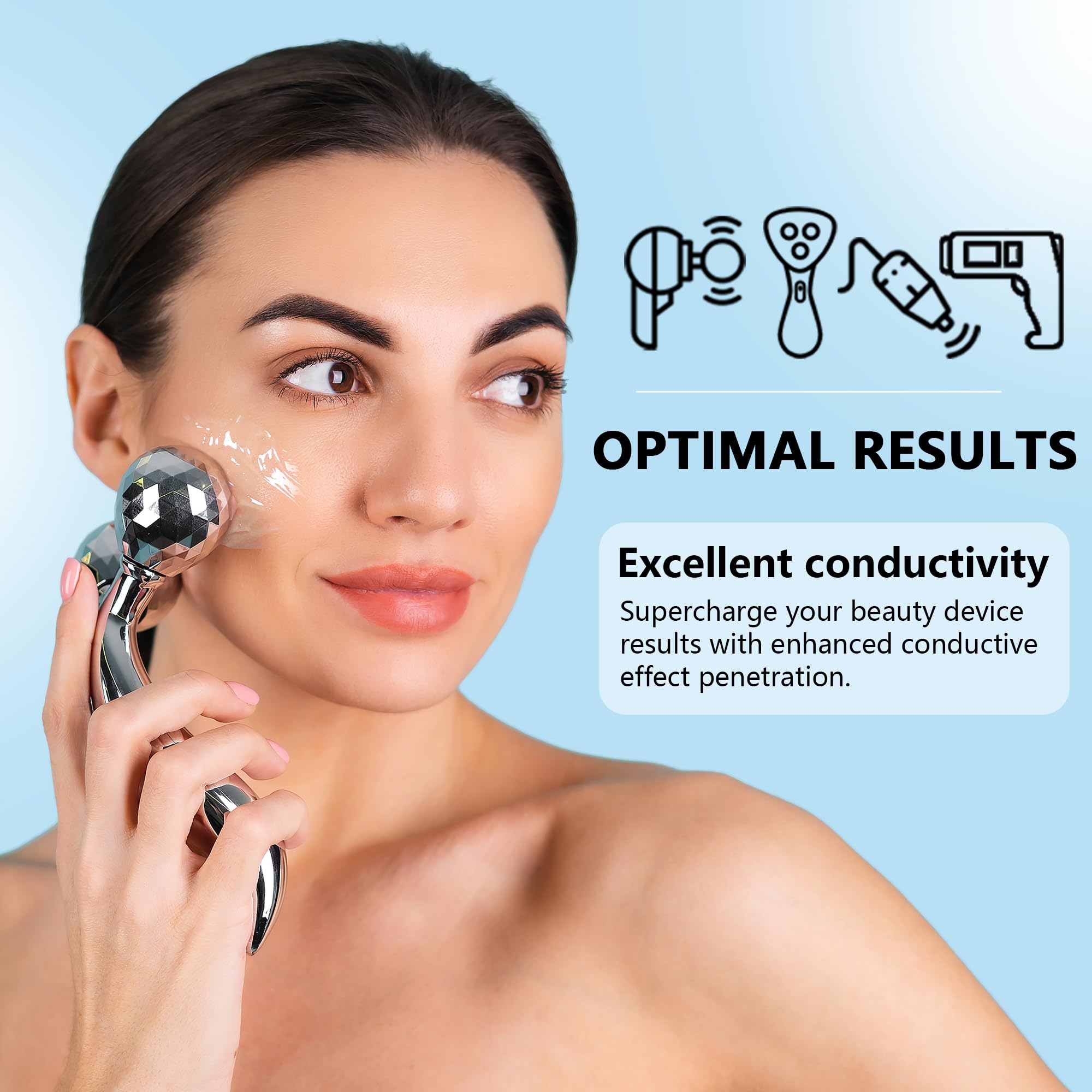 Conductive Gel for Microcurrent Radio Frequency Facial Device Cooling Gel, Fragrance-Free, Hypoallergenic, Sodium Hyaluronate, Alpha-Arbutin, Bifida Ferment Lysate, Hydrating Premium Primer Gel(900ML)