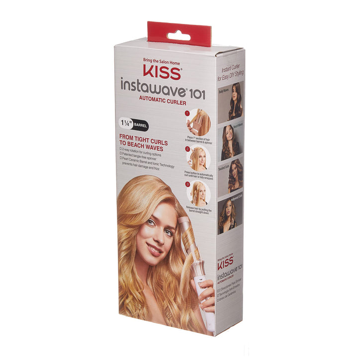 Kiss Instawave 101 Ceramic Automatic Rotating Ceramic Tourmaline Curling Iron,1 1/4, Multi