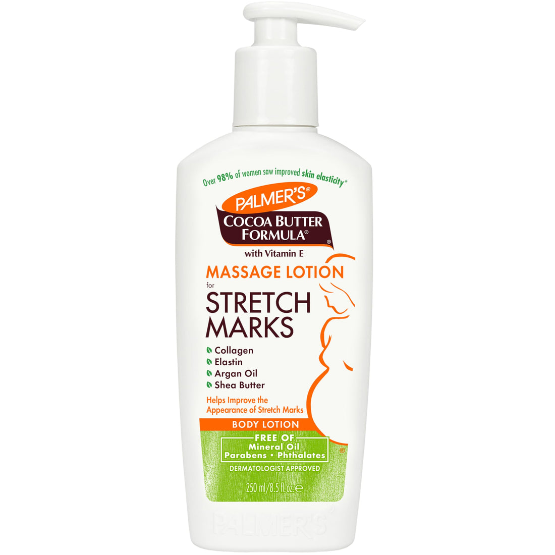 Palmer's Cocoa Butter Formula Massage Lotion For Stretch Marks, Pregnancy Skin Care, Belly Cream with Collagen, Elastin, Argan OIl and Shea Butter, 8.5 Ounces