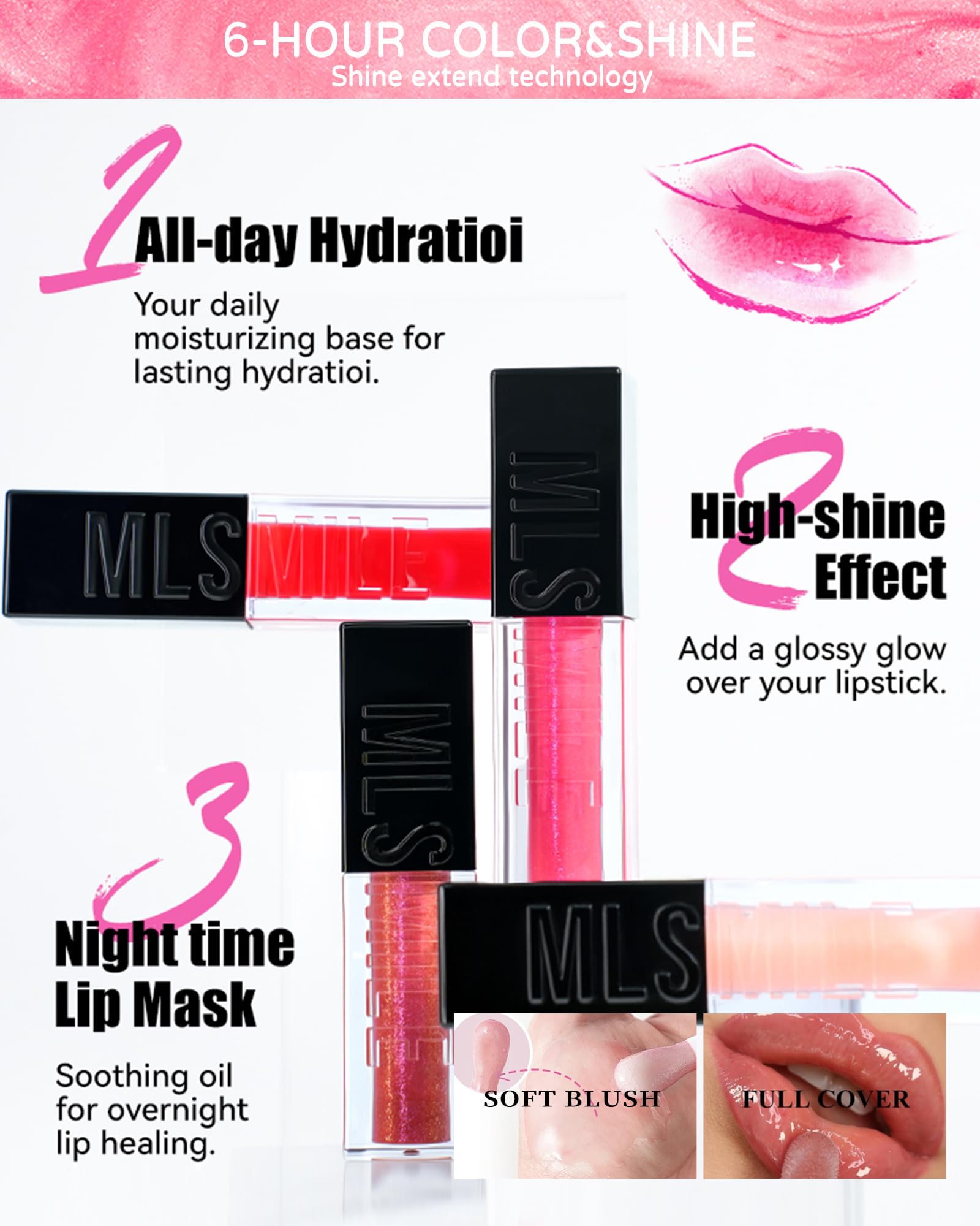 3 Colors Glow Reviver Lip Oil Set, Hydrating Tinted Lip Glow Oil Plumping Lip Gloss for High-shine Finish,Moisturizing Glossy Lip Oil Gloss for Women Lip Care and Dry Lips-Set A