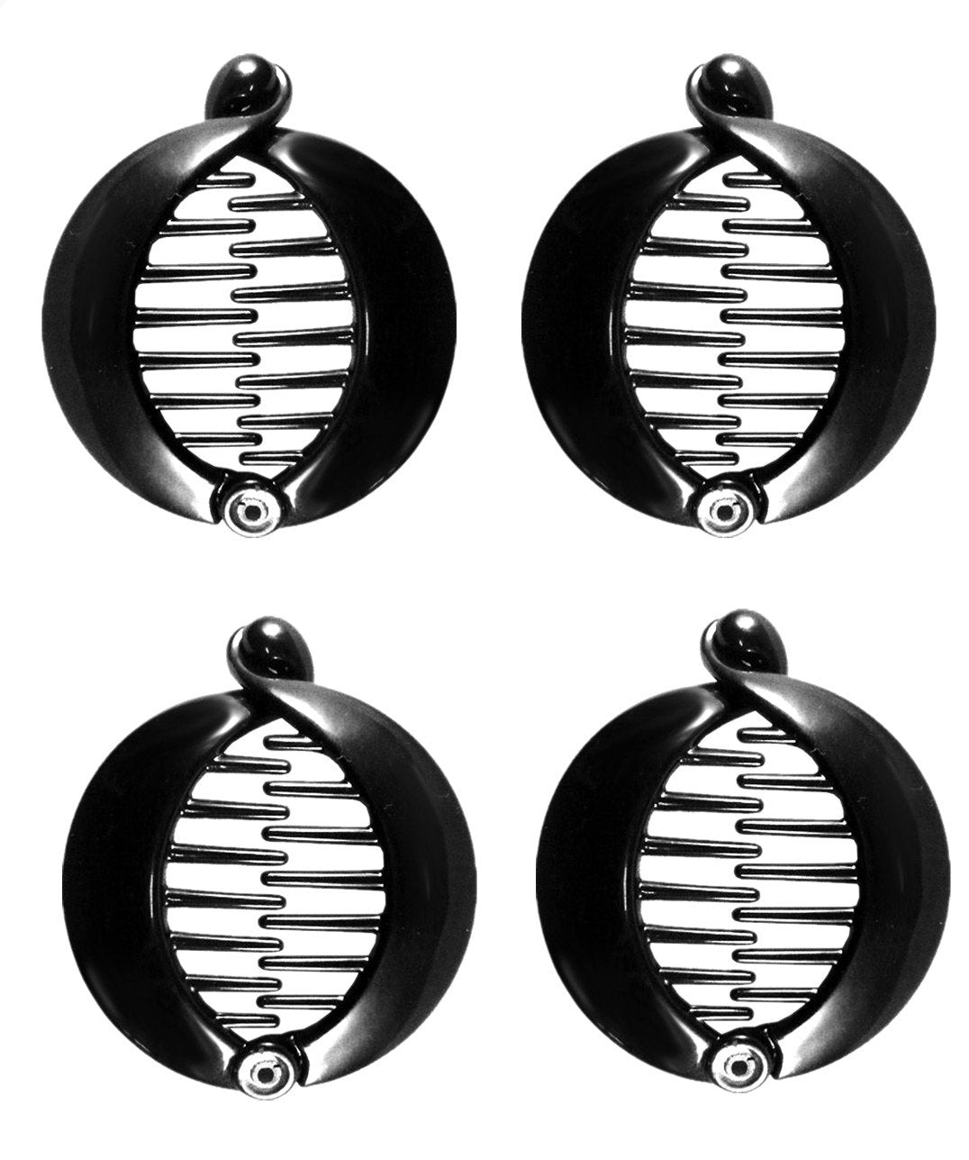 Prettyou 2.5 Effortless Beauty Assorted Side Combs Hair Clip Comb Pin Round Banana Clips,4-count by Prettyou