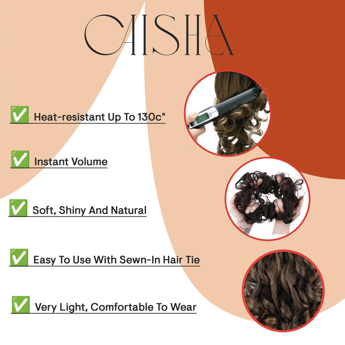 jet black 1B : PRETTYSHOP Scrunchie Bun Up Do Hair piece Hair Ribbon Ponytail Extensions Wavy Curly or Messy Various Colors(jet black 1B)