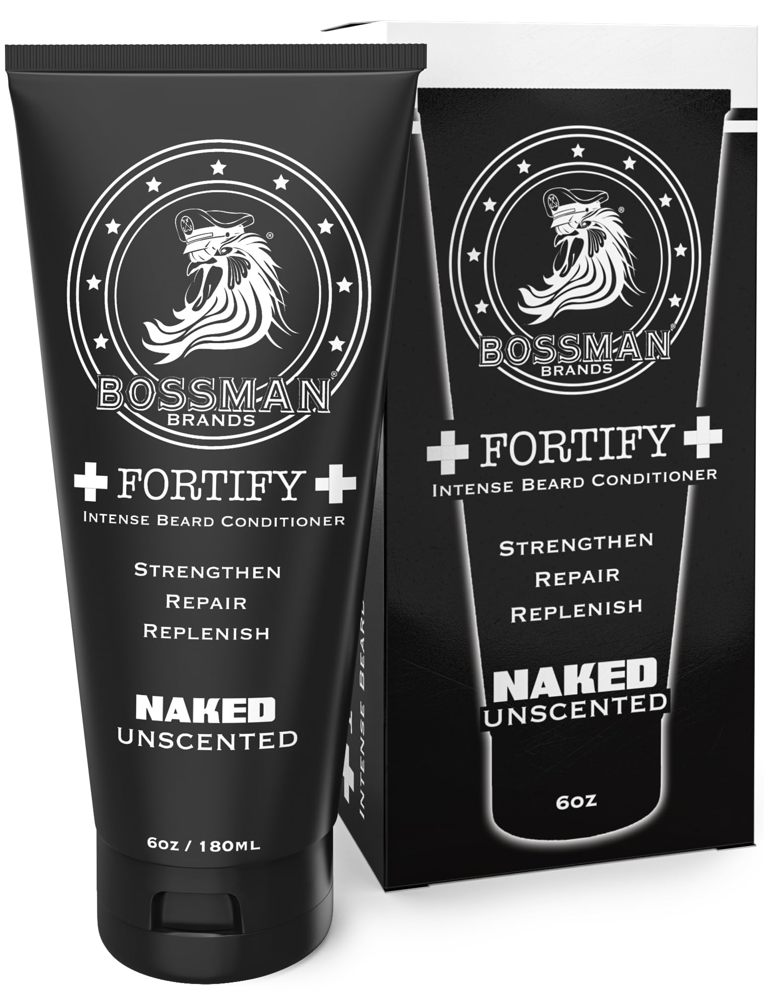 Bossman Fortify Intense Beard Conditioner to Grow, Thicken, Moisturize and Protect Your Beard (Naked)