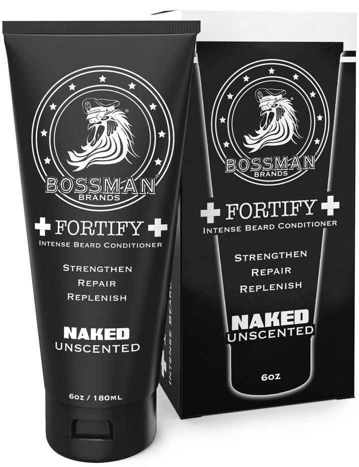 Bossman Fortify Intense Beard Conditioner to Grow, Thicken, Moisturize and Protect Your Beard (Naked)