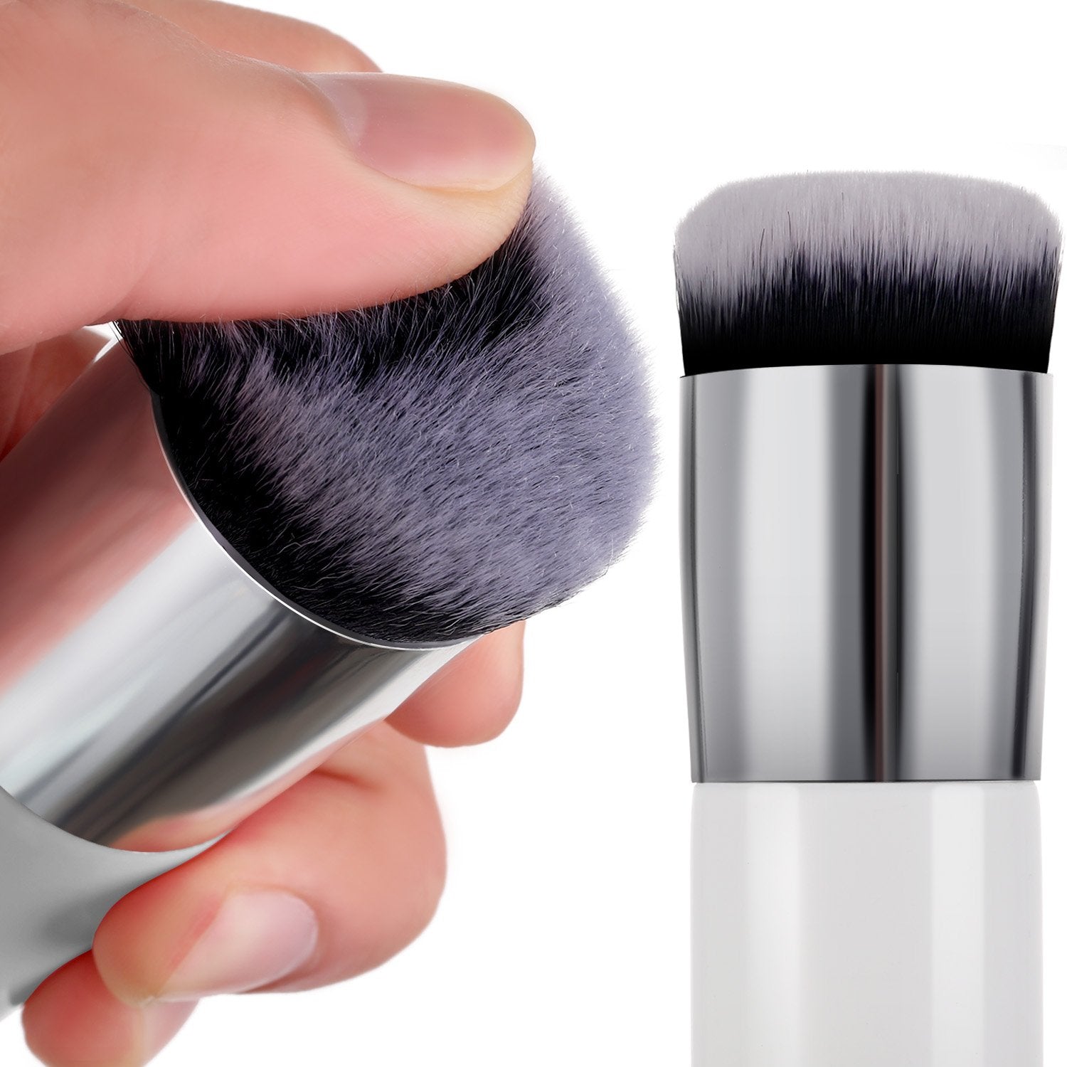 Boao 2 Pieces Foundation Brush Flat Cream Makeup Brushes Cosmetic Make-Up Brush