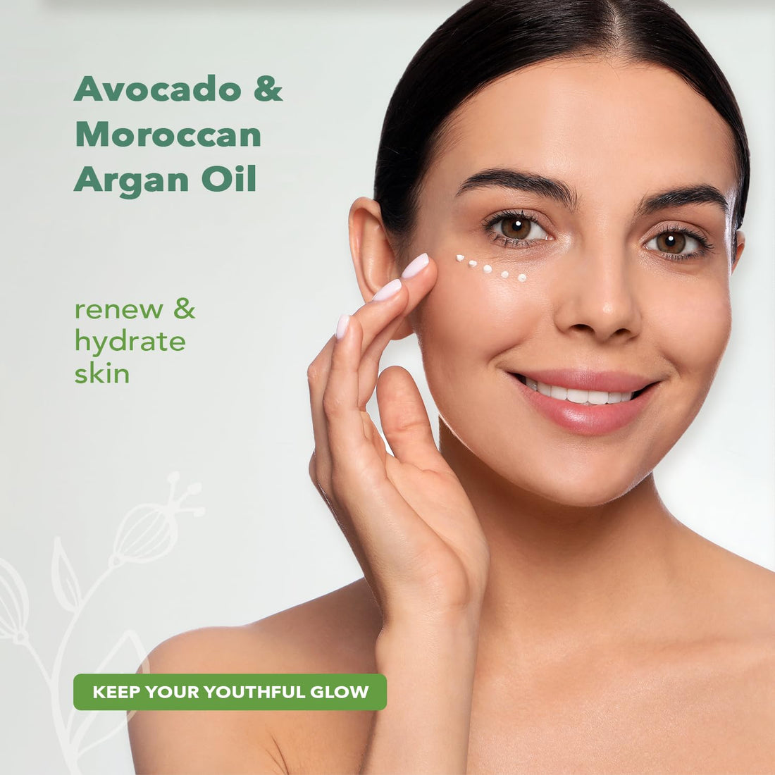 Nourish Organic Renewing Plus Cooling Eye Treatment Cream, Avocado & Argan Oil, 0.5 Oz