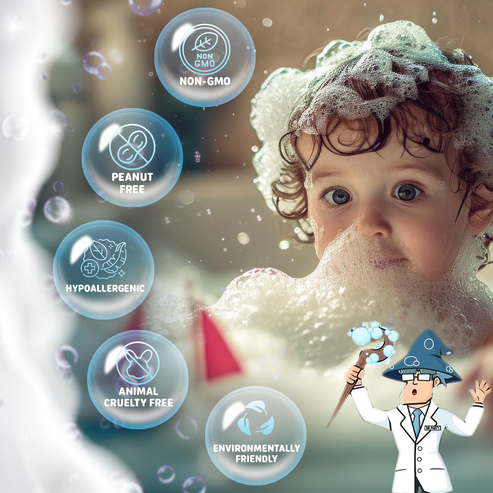 Splash Magic Kids Bath Bombs by Dr. Party - Box of 12 Colorful Bath Bombs, Dermatologist Approved for Young Children