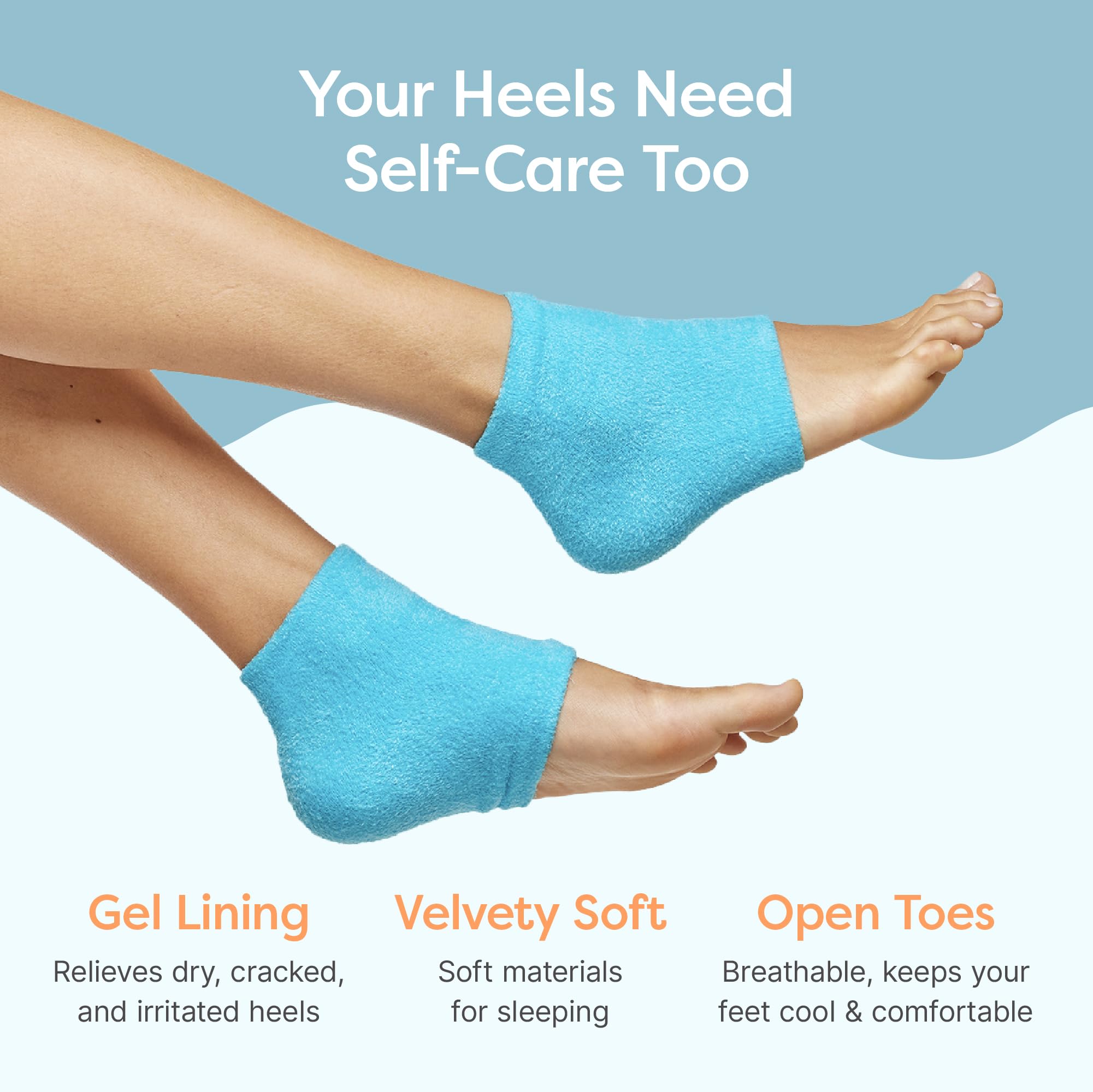 ZenToes Moisturizing Fuzzy Sleep Socks with Vitamin E, Olive Oil and Jojoba Seed Oil to Soften and Hydrate Dry Cracked Heels (Regular, Blue)