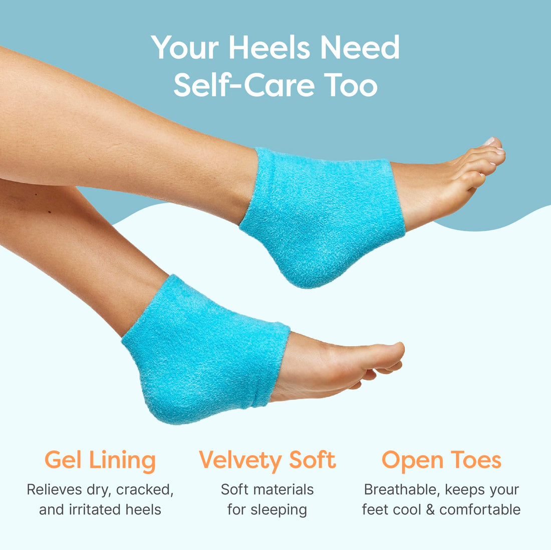 ZenToes Moisturizing Fuzzy Sleep Socks with Vitamin E, Olive Oil and Jojoba Seed Oil to Soften and Hydrate Dry Cracked Heels (Regular, Blue)