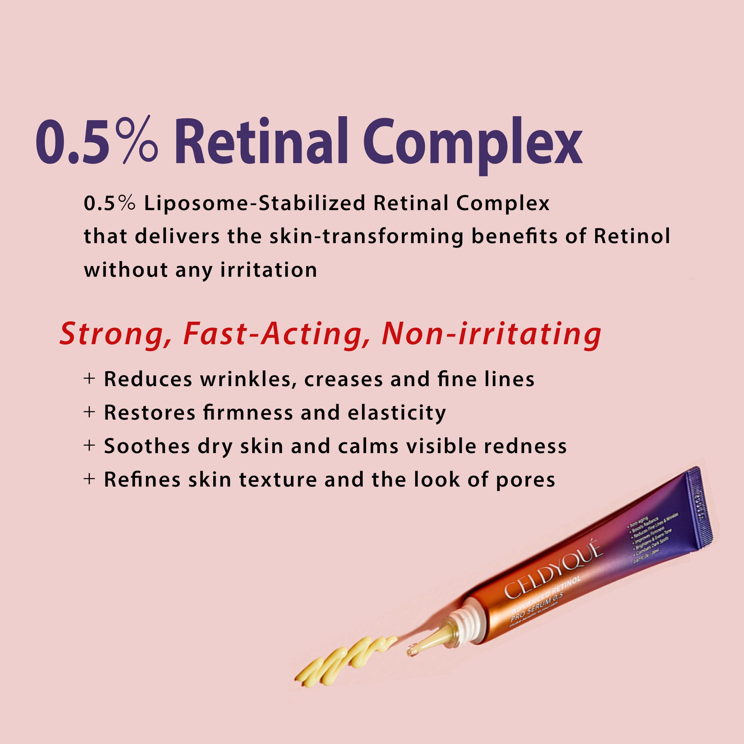 CELDYQUE Advanced Retinol Pro Serum 0.5 w/Centella Asiatica 66% Anti-Aging Radiance-Boosting & Skin-Smoothing Cream w/Retinal Complex, Niacinamide & Hyaluronic Acid Korean Skincare