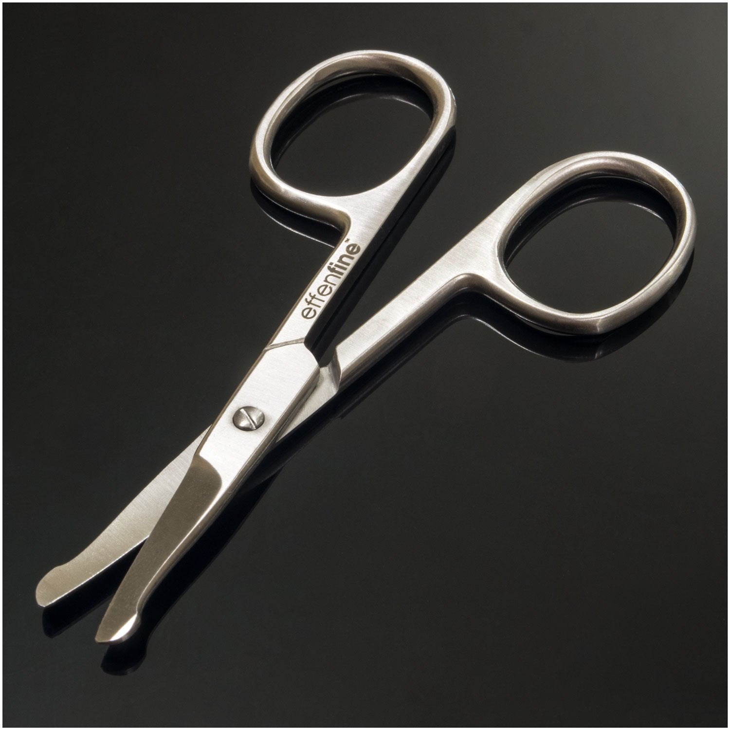 effenfine Facial Hair Scissors for Nose and Ear Hair Trimming - Trim Mustache, Beard and Eyebrows with our German Stainless Steel Scissors - Lifetime Guarantee
