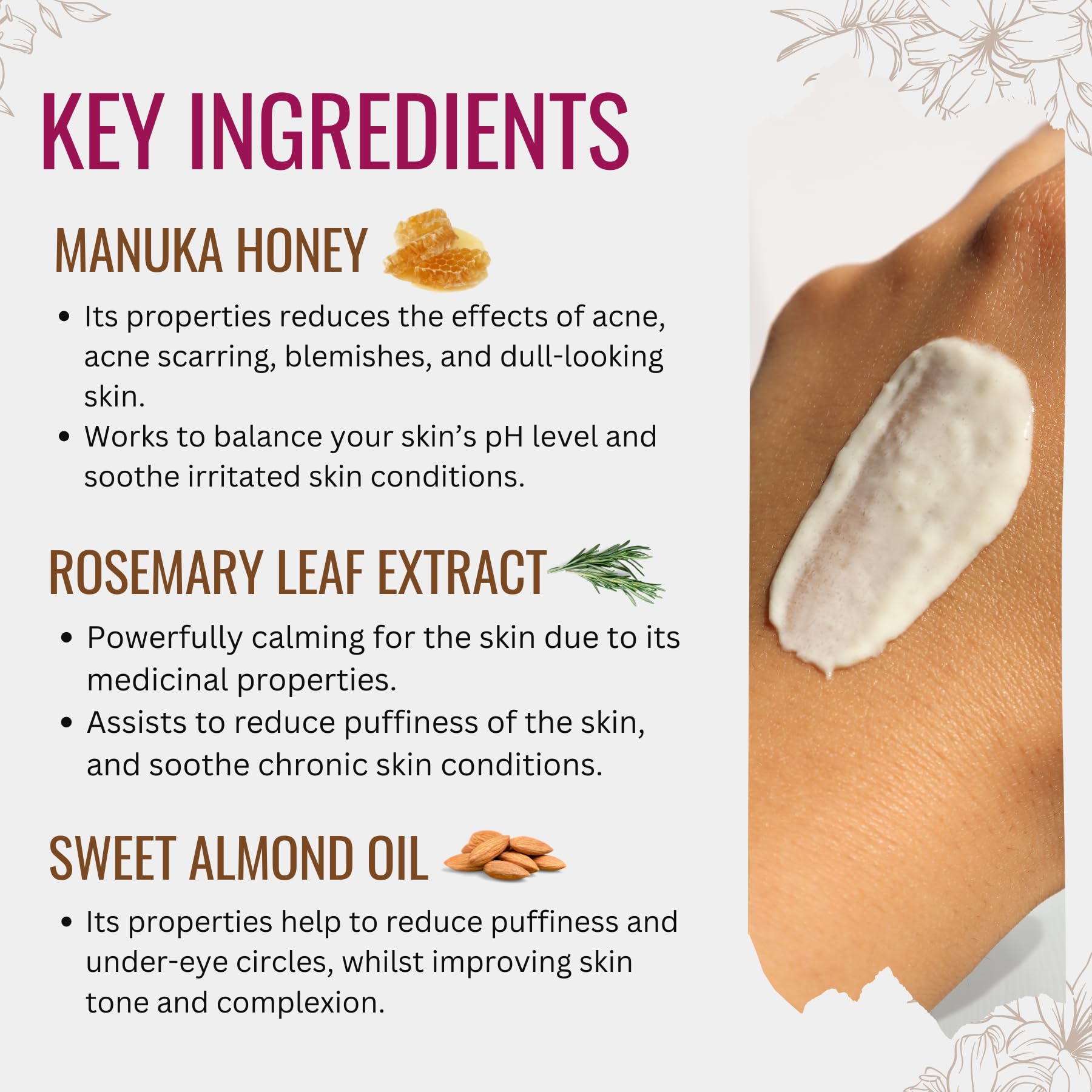 Manuka Lane Rejuvenating Night Cream With Rosemary & All Natural Exact Of New Zealand Manuka Honey