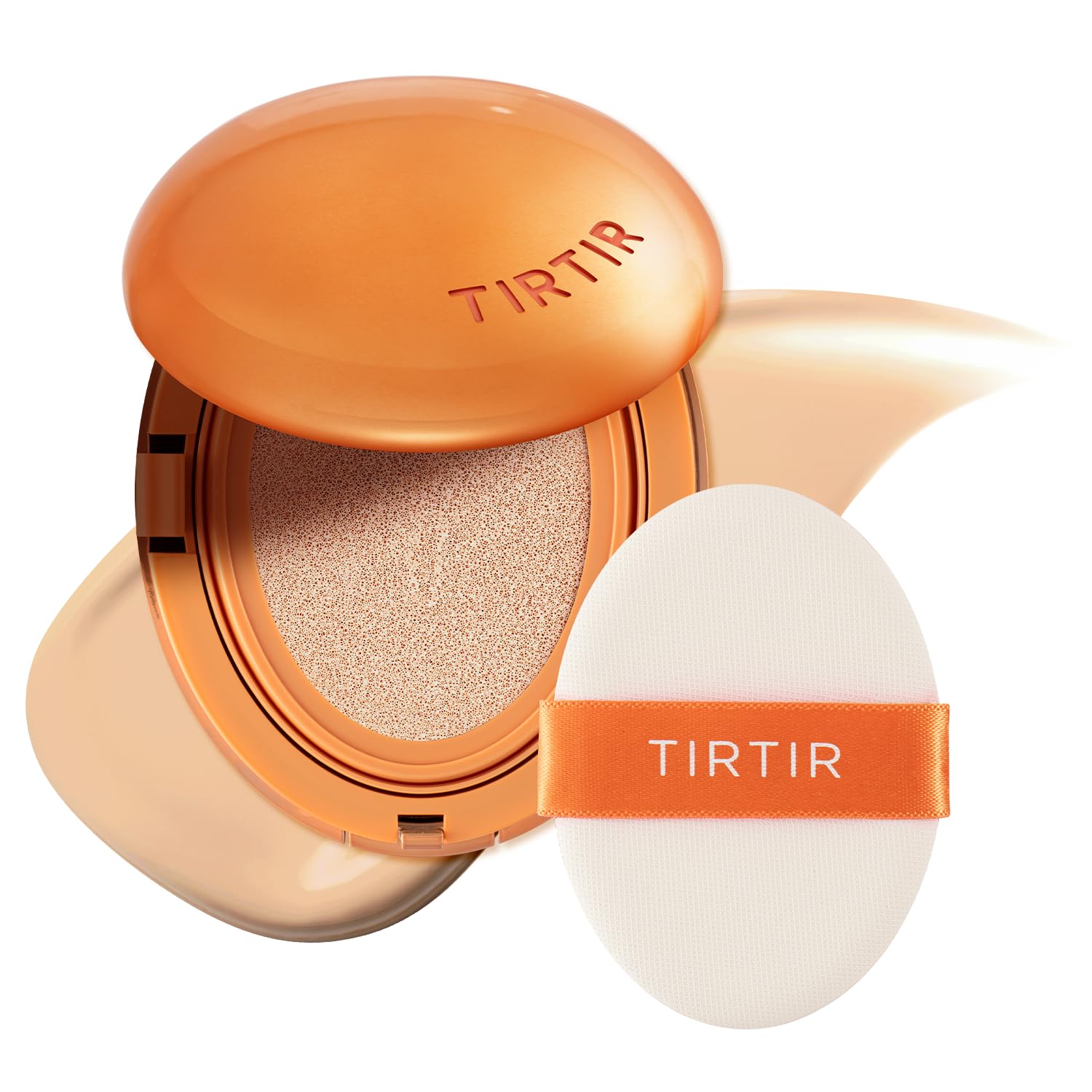 TIRTIR Mask Fit Ai Filter Cushion Foundation | AI-Like Semi-Matte Finish - Up to 72-Hour Medium to Full Coverage Korean BB Cushion Make up Beauty, #21N Ivory, 0.63 Fl Oz