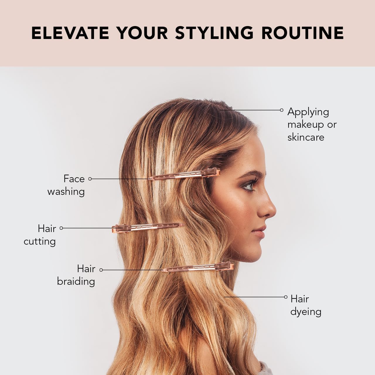 Kitsch Kitsch Pro Styling Clip, 6 Count (Gold)