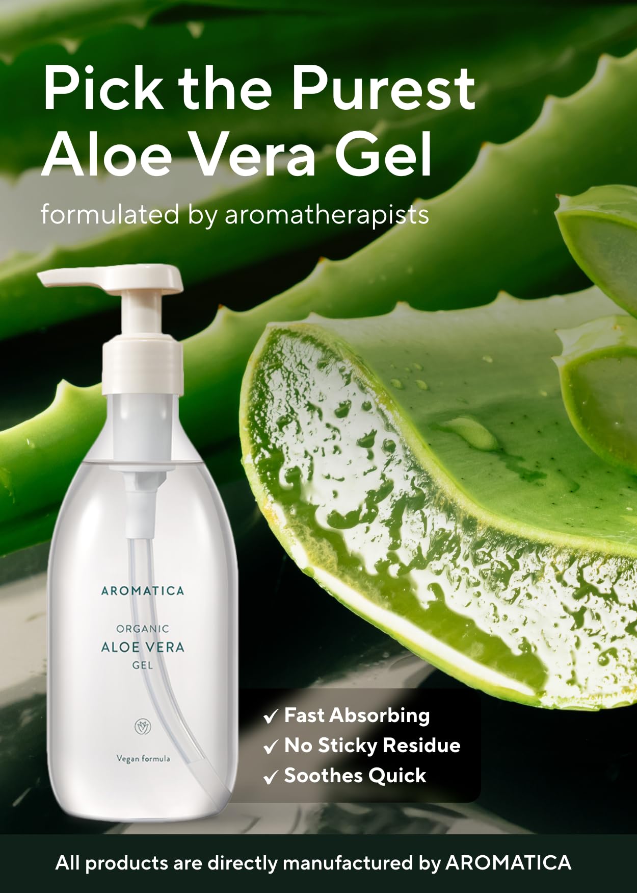 AROMATICA 95% Organic Aloe Vera Gel 300ml