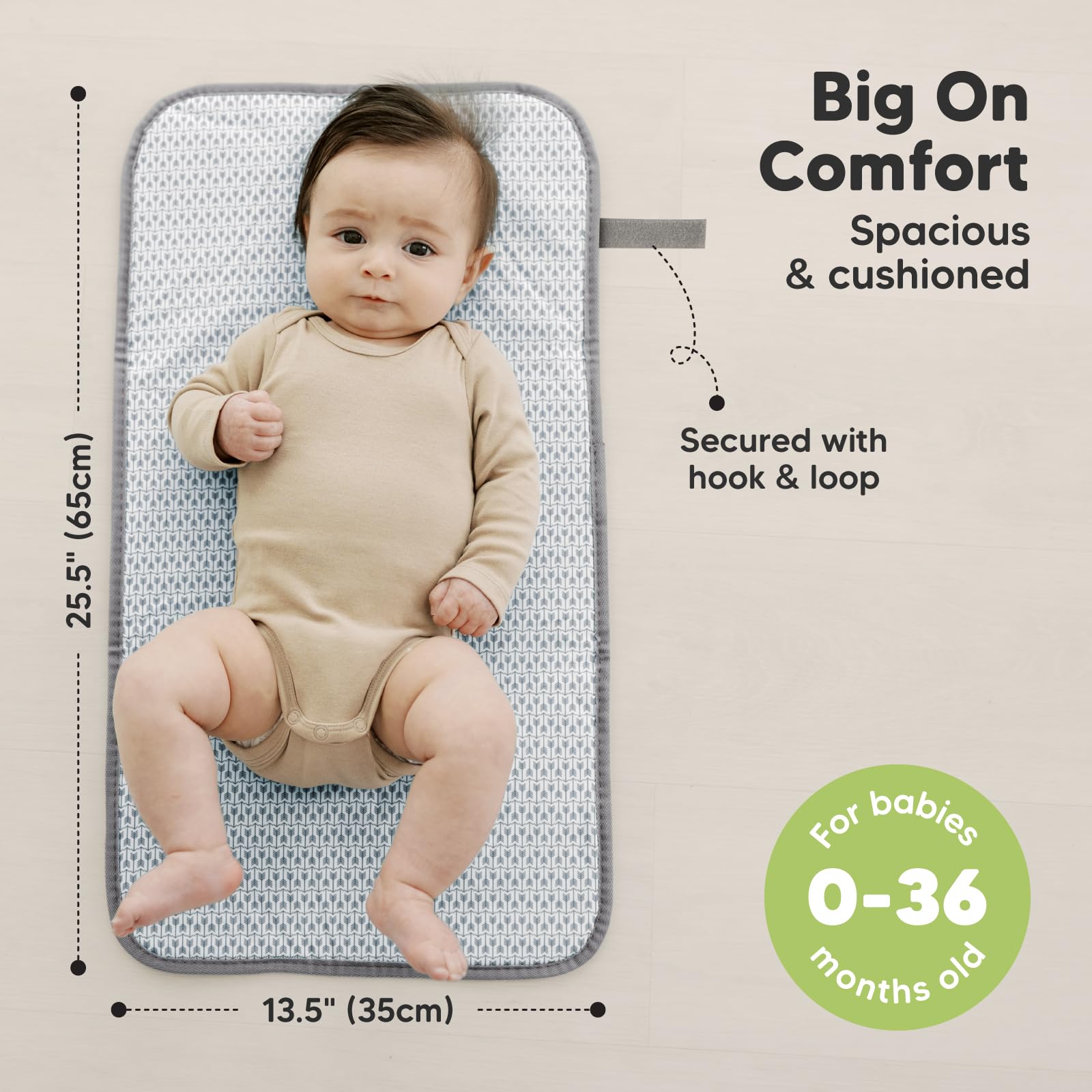 Portable Diaper Changing Pad - Waterproof Foldable Baby Changing Mat - Travel Diaper Change Mat - Lightweight Changing Pads for Baby - Baby Changer - Machine Washable (Classic Gray)