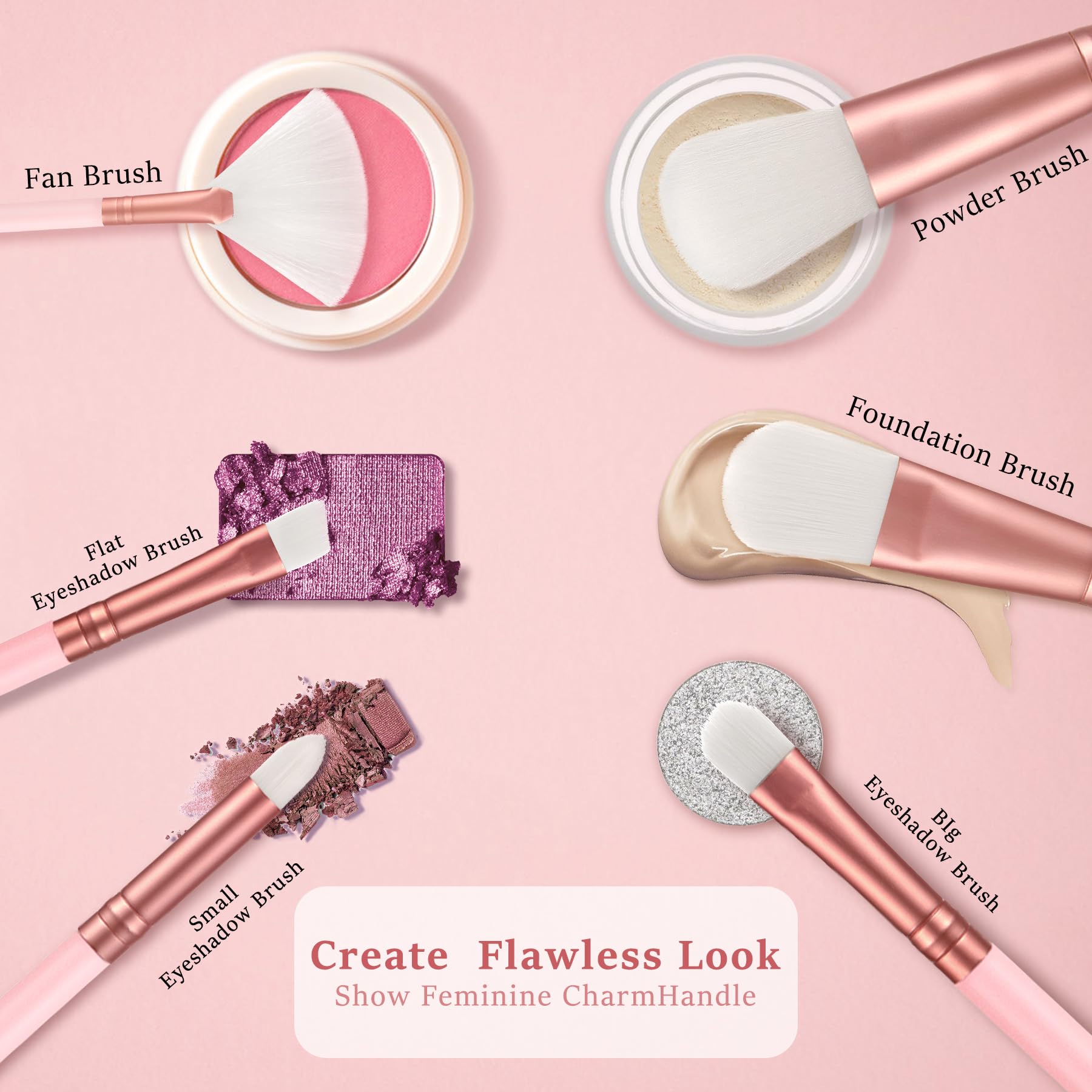 Oval Brushes,Face Makeup Brushes Oval Makeup Brush Set