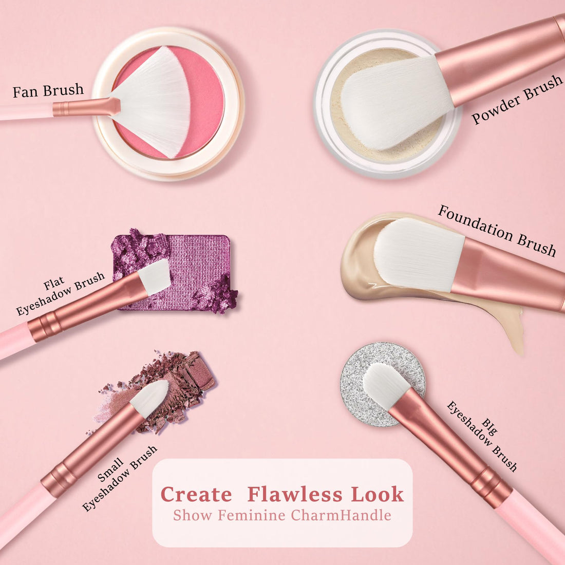 Oval Brushes,Face Makeup Brushes Oval Makeup Brush Set