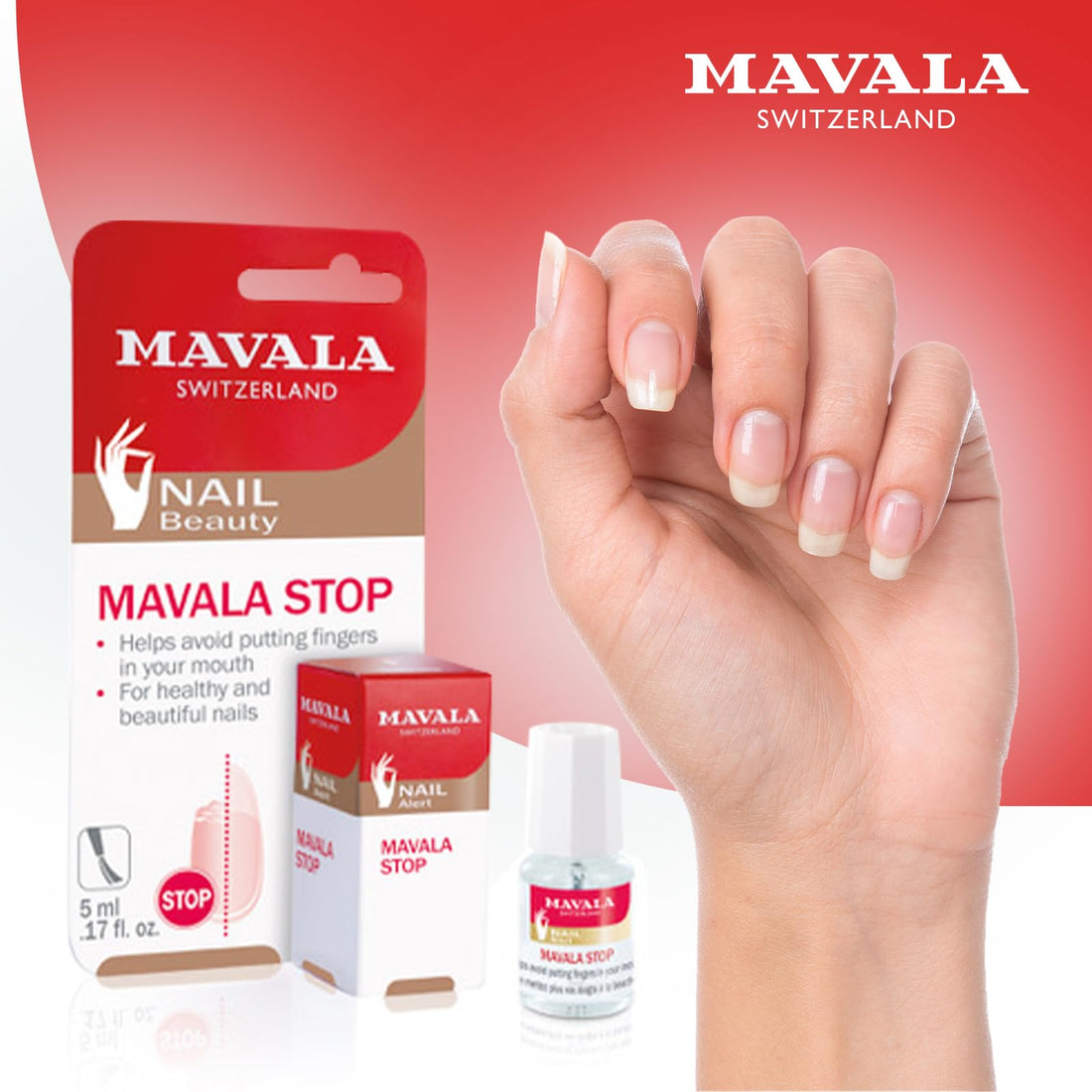 Mavala Stop Deterrent Nail Polish Treatment | Nail Care to Help Stop Putting Fingers In Your Mouth | Bitter Taste| Easy Application | For Ages 3+ | 0.17 oz