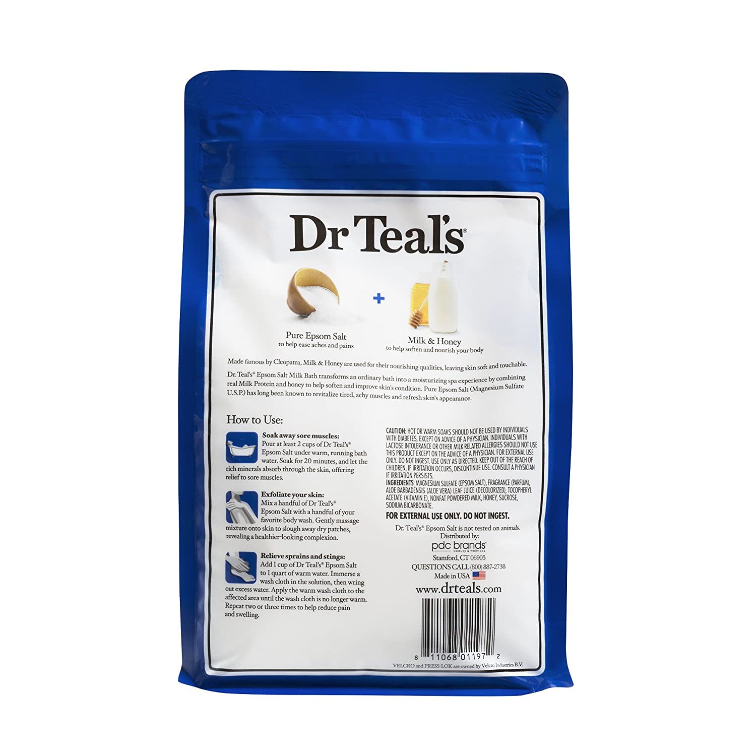 Dr. Teals Soften & Nourish with Milk & Honey Soaking Solution Gift Set (2 Pack, 3lbs ea.) - Pure Epsom Salt & Essential Oils Softens The Skin, Eases Aches & Muscle Pains - Relieve Stress at Home