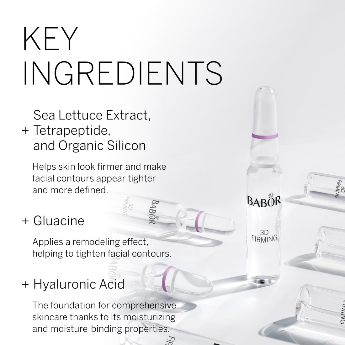 Babor 3D Firming Serum Concentrates, Hyaluronic Acid Serum to Moisturize Skin, 7 x 2 ml Concentrated Ampoules