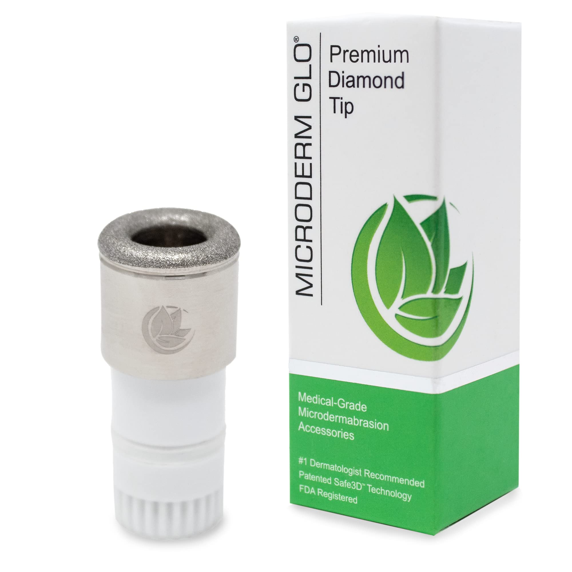 Microderm GLO Premium Diamond Microdermabrasion Tips by Nuvderm - Medical Grade Stainless Steel Accessories