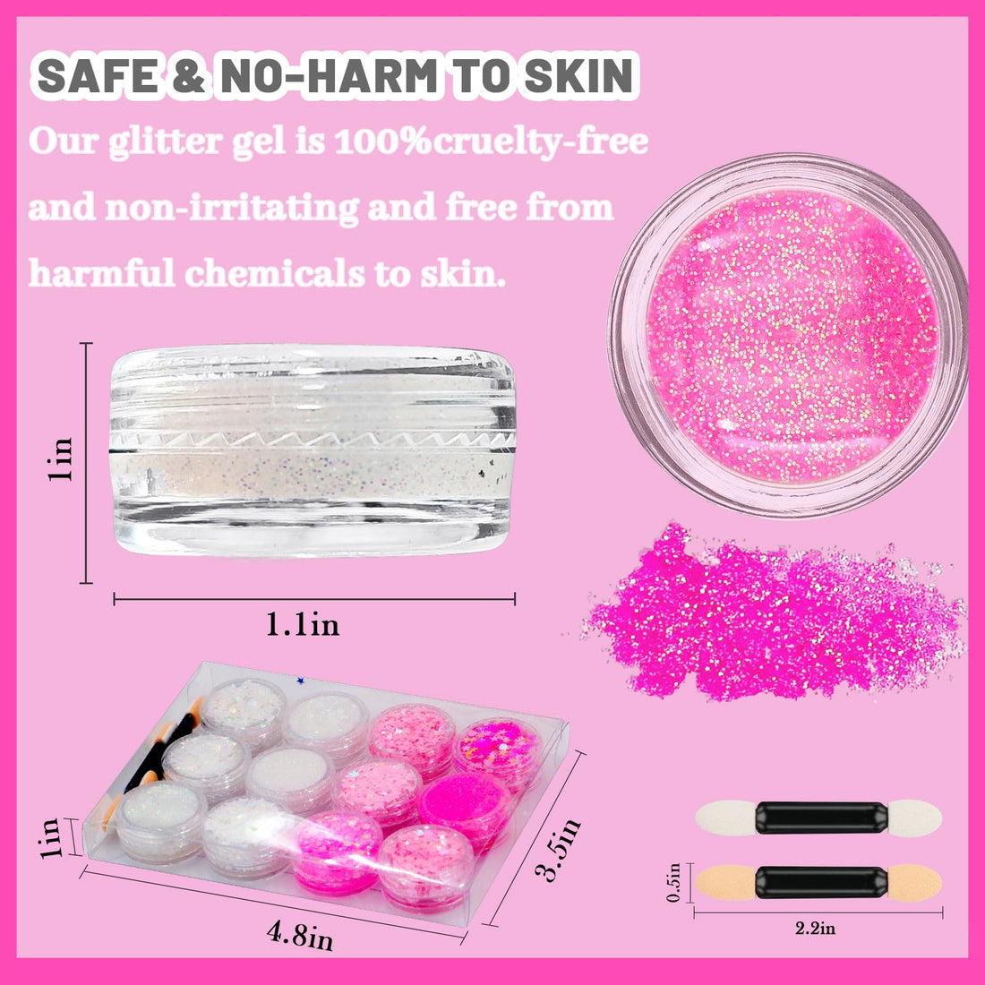 12 Colors Face Glitter Body Glitter Gel Set, Makeup Gel for Body, Hair, Face and Eye, Suitable for Musical Festival Carnival Dance Halloween Party Beauty Mermaid Sequins Makeup