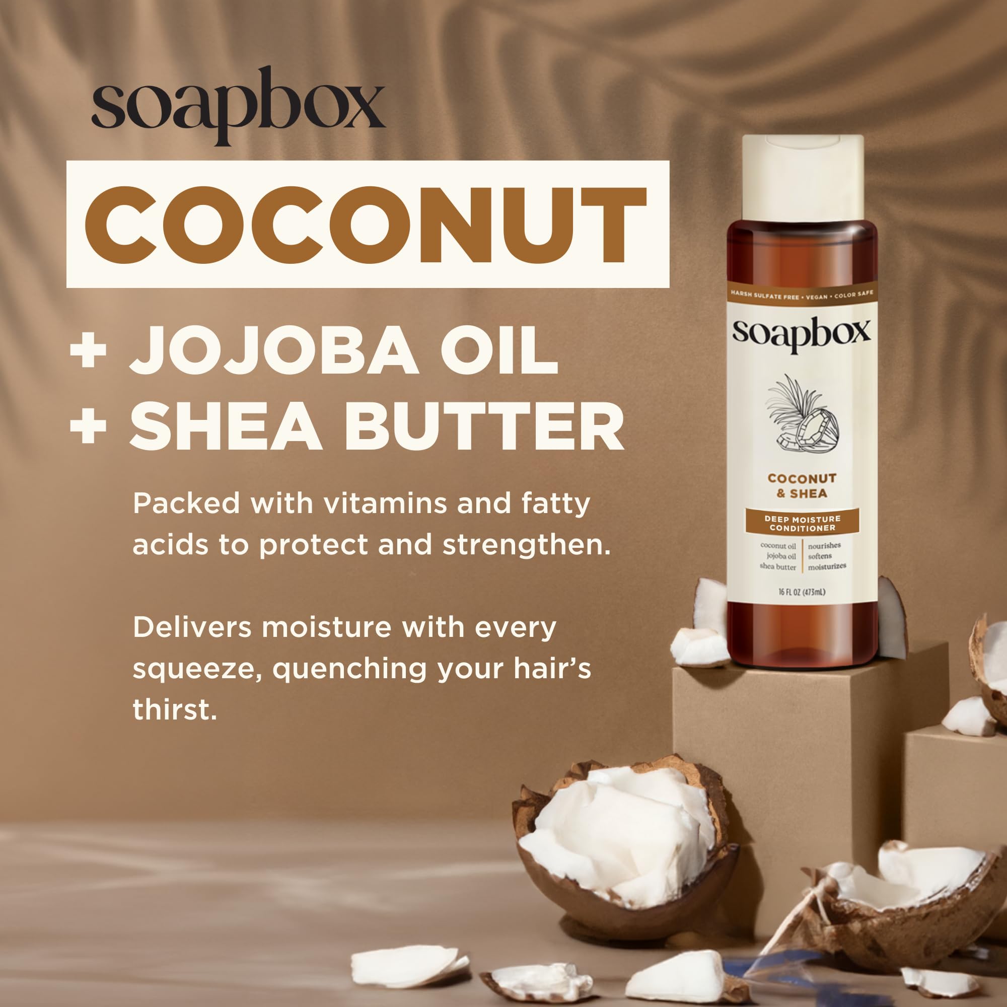 SoapBox Soaps Conditioner, Coconut Oil with Shea Butter, 3 Count