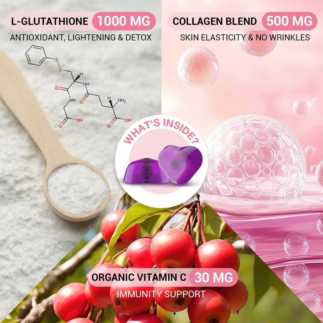 Liposomal Glutathione Gummies 1000MG - Reduced L-Glutathione for Antioxidant - Sugar Free Glutathione Supplement with Vitamin C, Vegan Collagen Gummies for Liver Detox, Glowing Skin - 150 Gummies