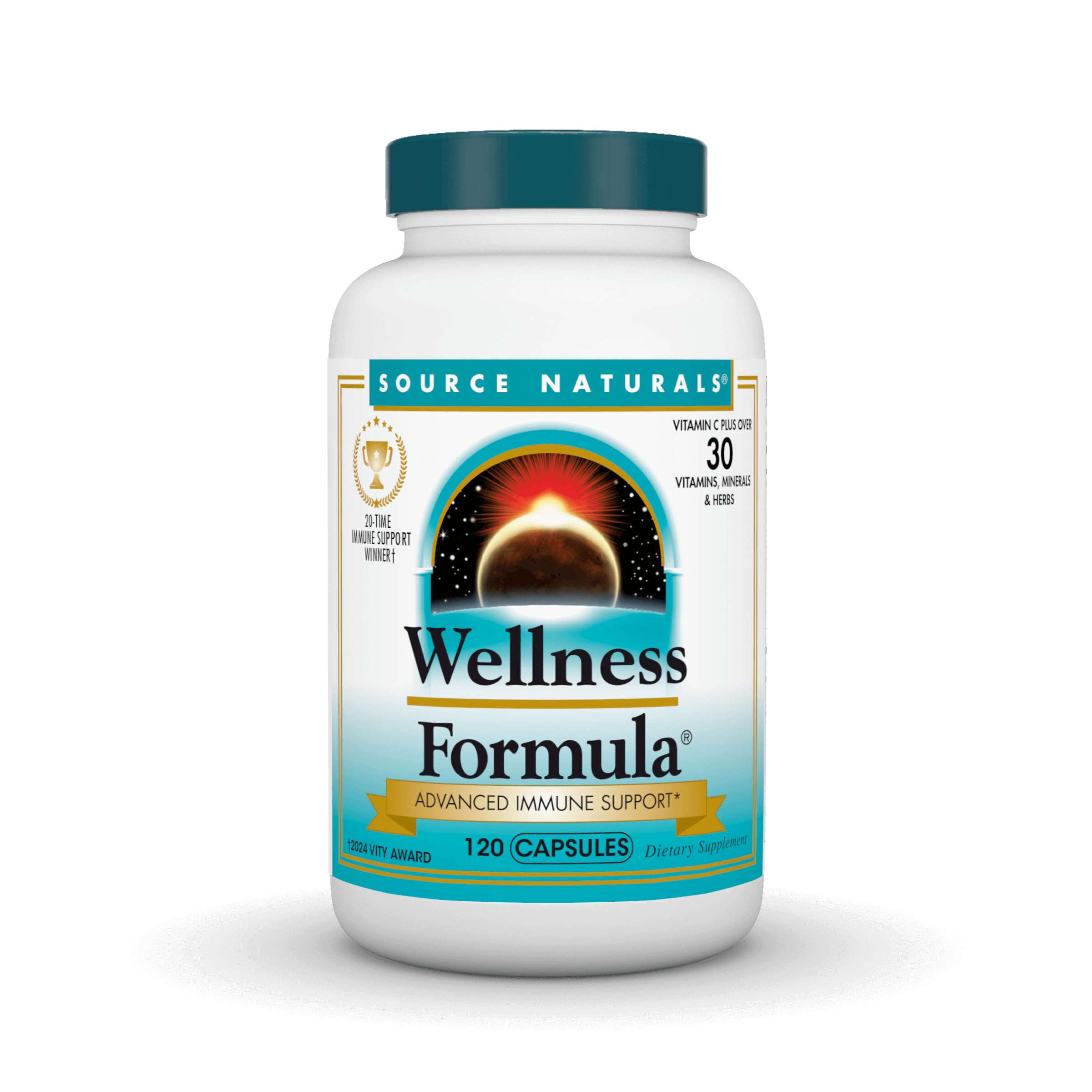 Source Naturals Wellness Formula Bio-Aligned Vitamins & Herbal Defense for Advanced Immune Support* - Dietary Supplement & Immunity Booster - 120 Capsules