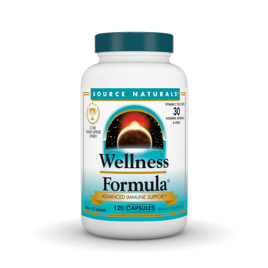 Source Naturals Wellness Formula Bio-Aligned Vitamins & Herbal Defense for Advanced Immune Support* - Dietary Supplement & Immunity Booster - 120 Capsules