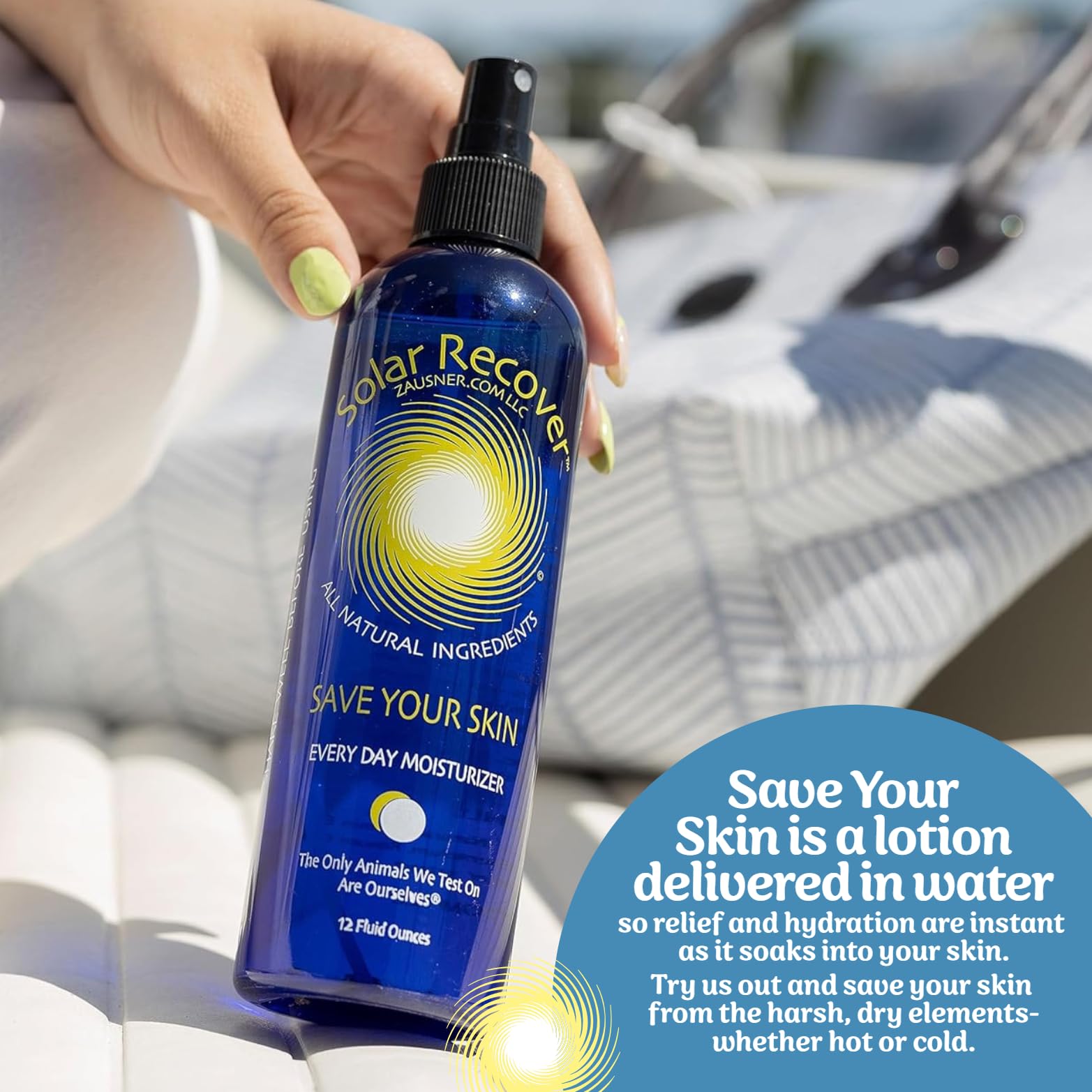 Moisturizing Lotion For Dry Skin By Solar Recover - Save Your Skin Lotion Delivered In Water - 12 oz