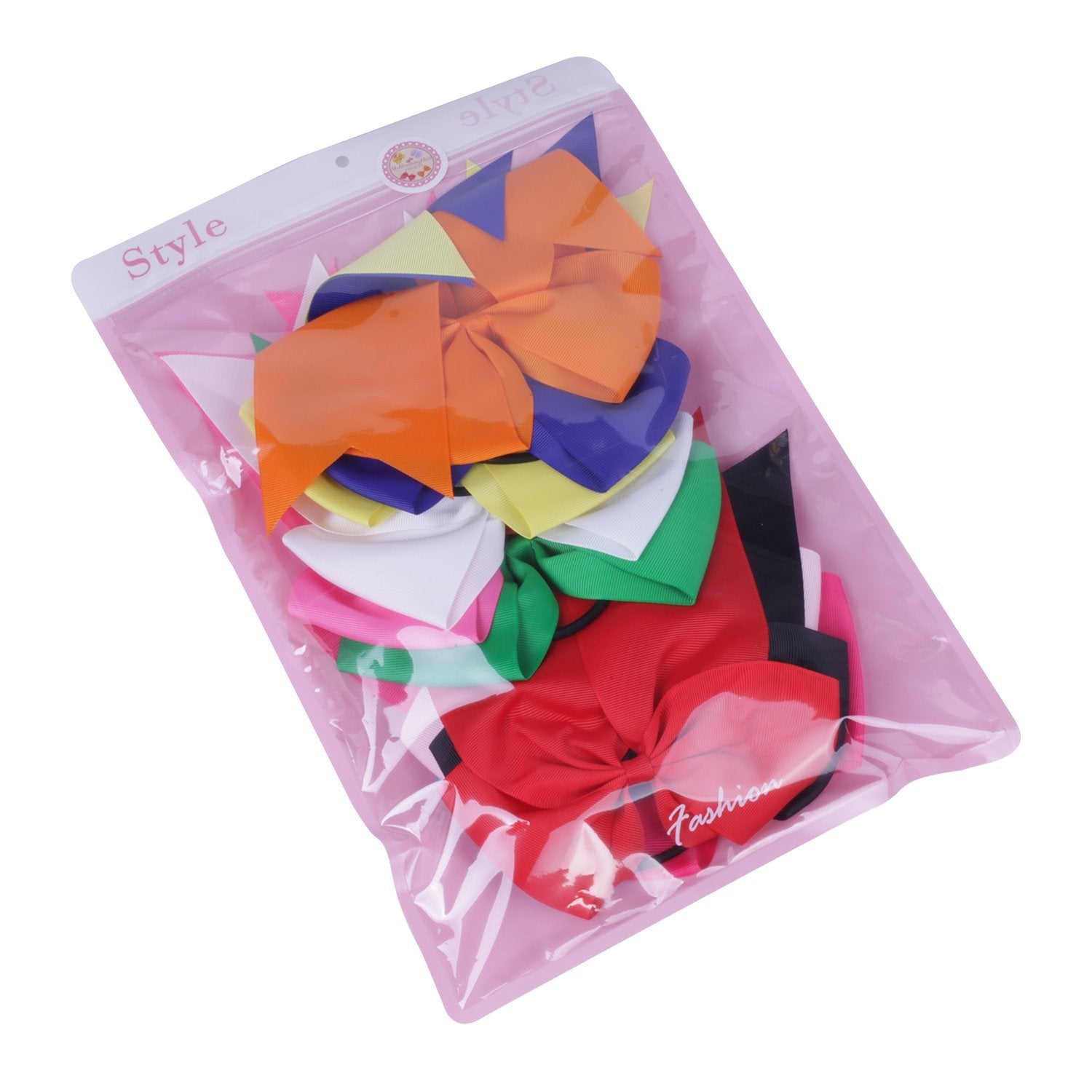 8 Inch Cheerleader Bows Ponytail Holder Cheerleading Bows Hair Tie(Yellow)