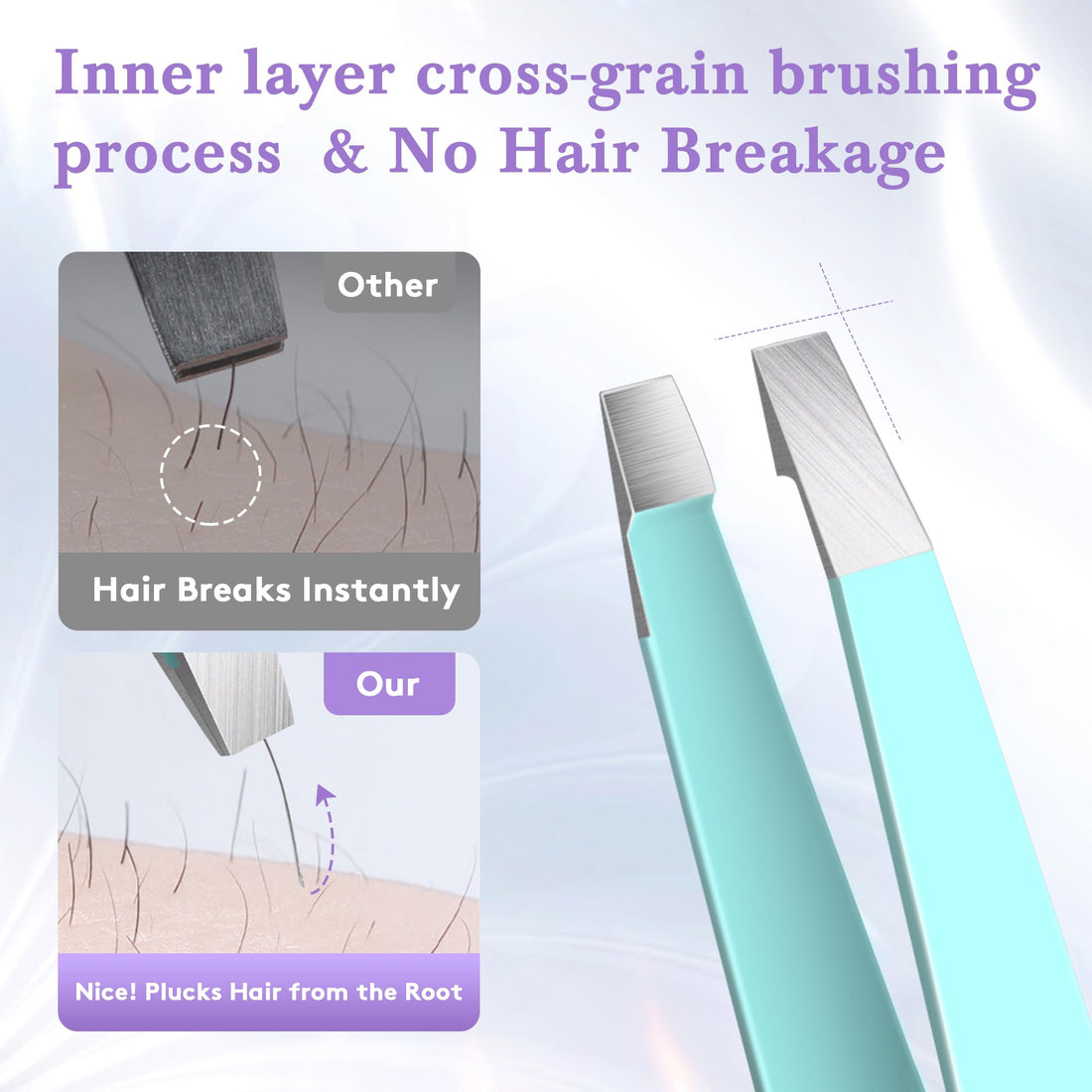 Tweezers for Women Facial Hair,Stocking Stuffers 4 Pack Tweezers for Eyebrows,Tweezer Set for Ingrown Hair, Plucking Daily Beauty Tool with Leather Travel Case for Gifts