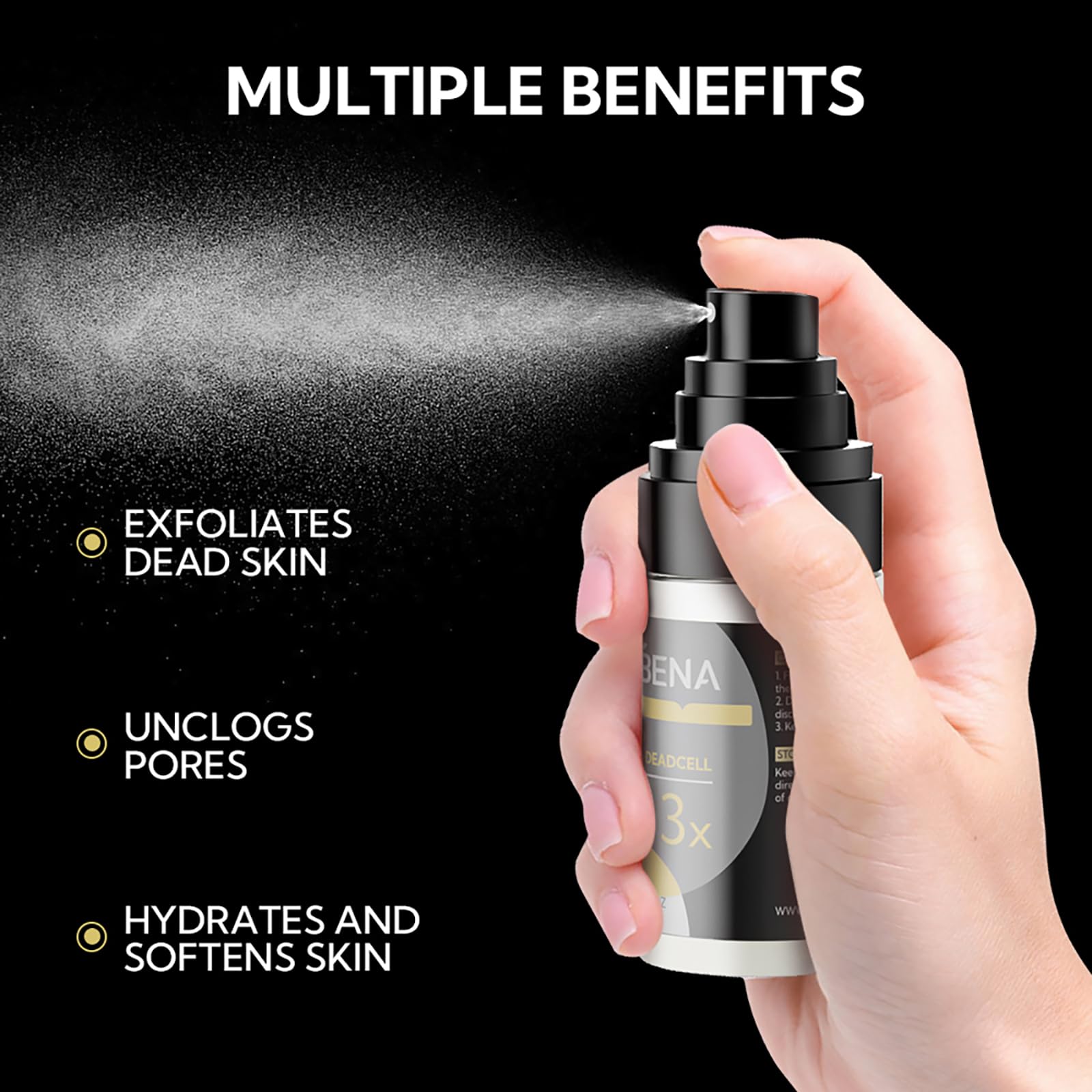 Body and Face Exfoliating Spray, LANBENA Exfoliating Spray 30ml, Exfoliates Dead Skin, Unclogs Pores, Moisturizing with 7 Plant Extracts & Exclusive Korean Patent Ingredient