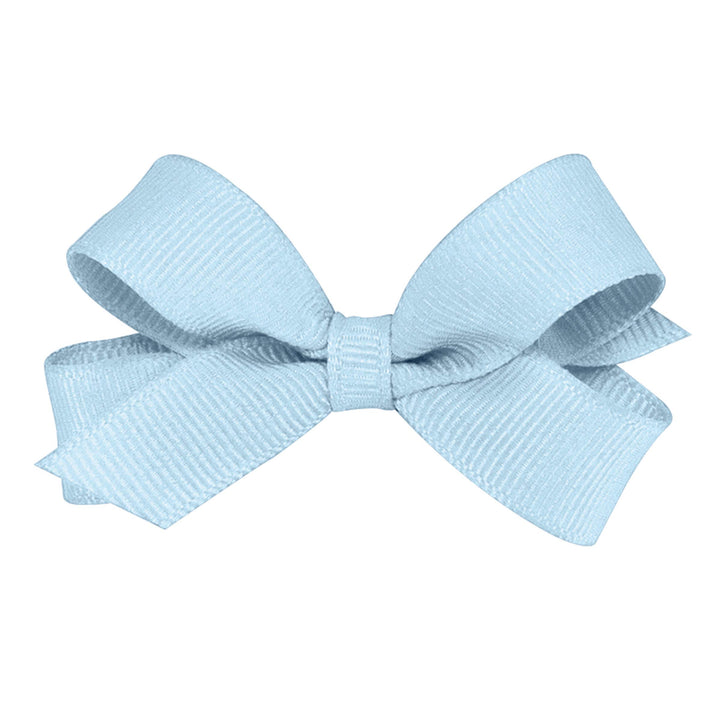 Wee Ones Girls' Classic Grosgrain Hair Bows on a WeeStay No-Slip Hair Clip, Handmade, Tiny, Millennium Blue