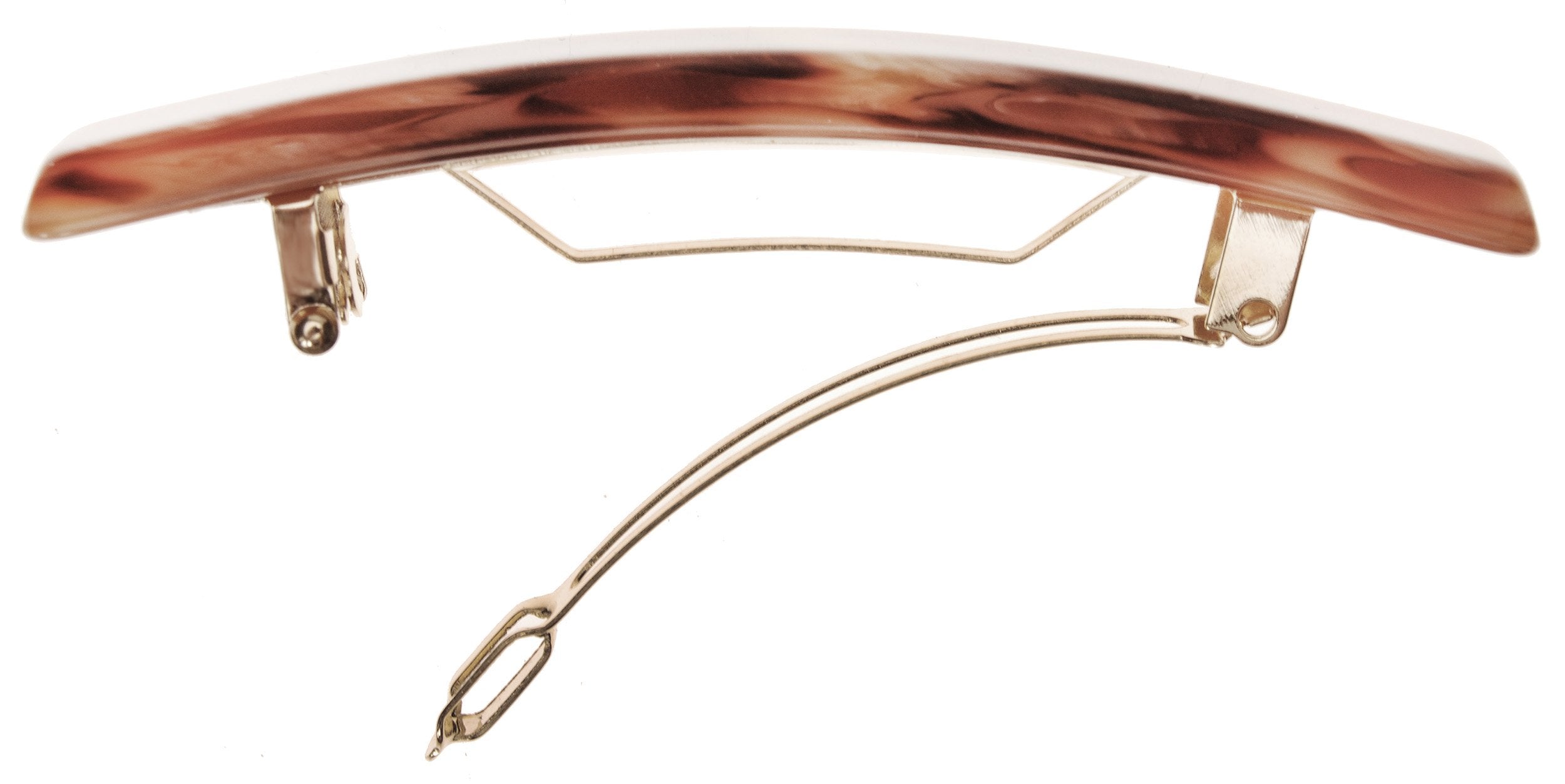 Caramel Horn : France Luxe Small Luxury Rectangle Barrette - Caramel Horn