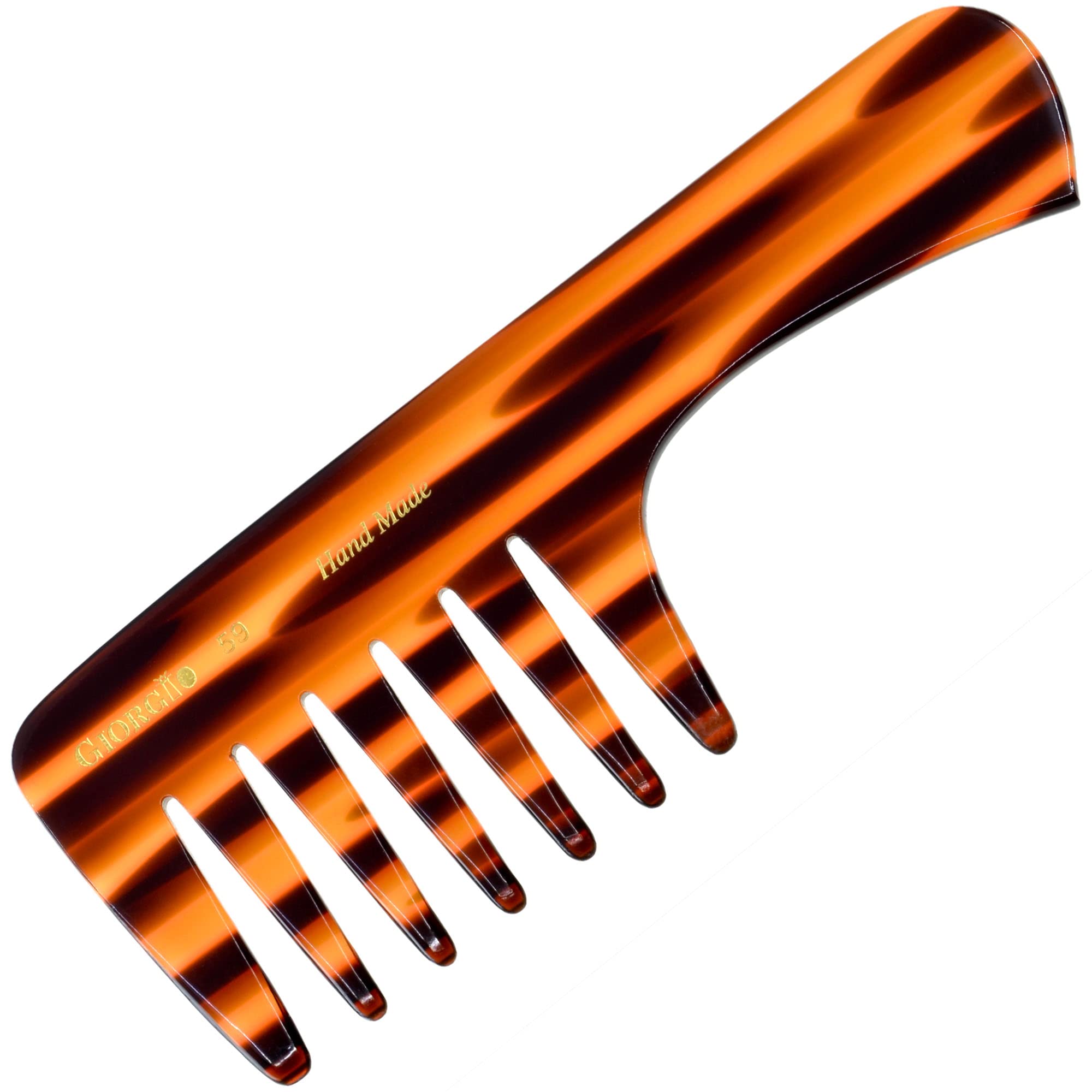 Giorgio Hand Made Flexible Comb 7-1/4 Long (Tortoise G59) by GWL
