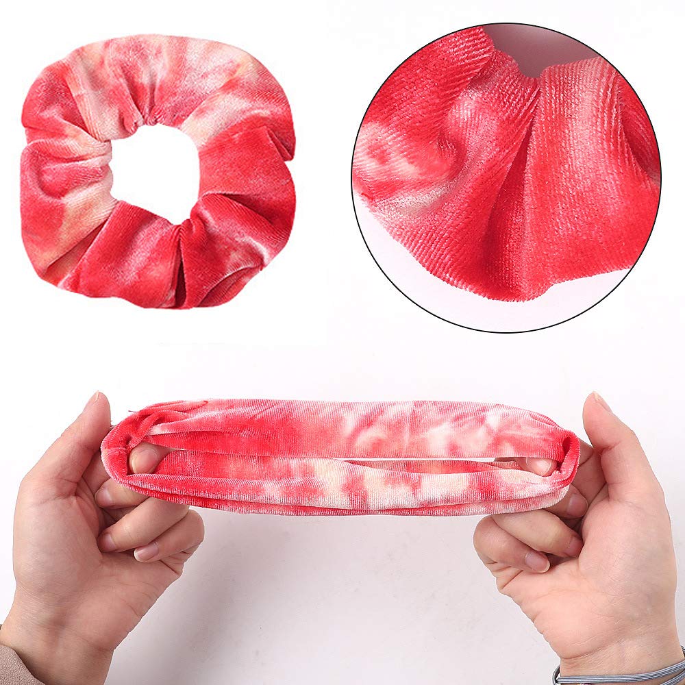 Premium Velvet Macaron Theme Hair Scrunchies Tie Bobbles Rainbow Hair Bands Scrunchy Hair Tie Ropes Lce Cream Color for Women Hair Elastic Bandss (6 PCS Multi-colored)