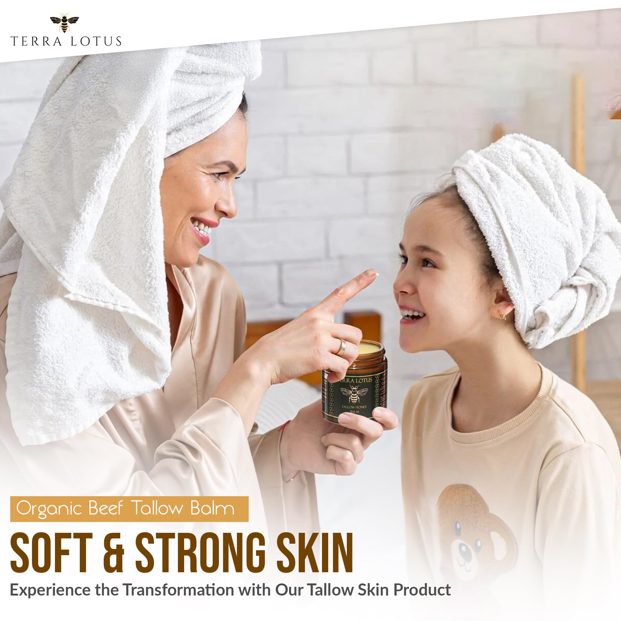 Terra Lotus - Organic Grass-Fed Beef Tallow Balm with Raw Honey - Moisturizing Cream for Soft, Smooth Skin - Handmade All-Natural Moisturizer (4oz, Citrus)