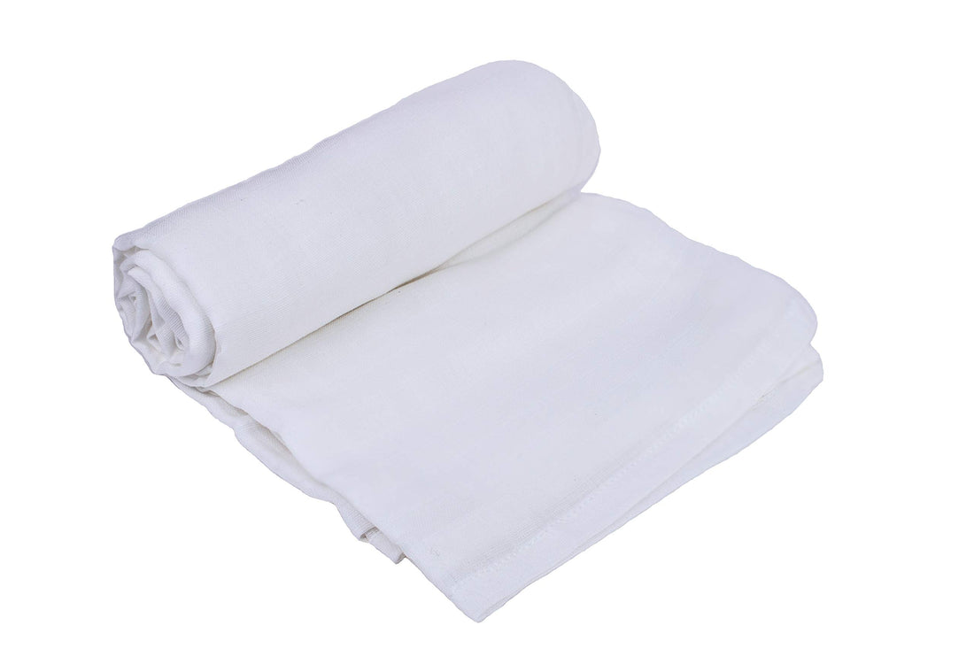 Organic Cotton White Swaddle Blanket for Newborn - 100% Organic, Toxic-Free, All-Natural, Muslin, Newborn Baby Gauze Swaddling Blanket - 100% Certified Organic Cotton - 47”x47” (White - 1 Pack)