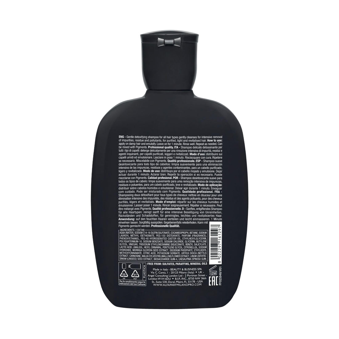 Alfaparf Milano Semi di Lino Sublime Sulfate Free Detox Shampoo - Detoxifying Shampoo - Gentle Hard Water Shampoo for Oily Hair - Cleansing Scalp Build Up and Impurity Remover (8.45 fl oz)