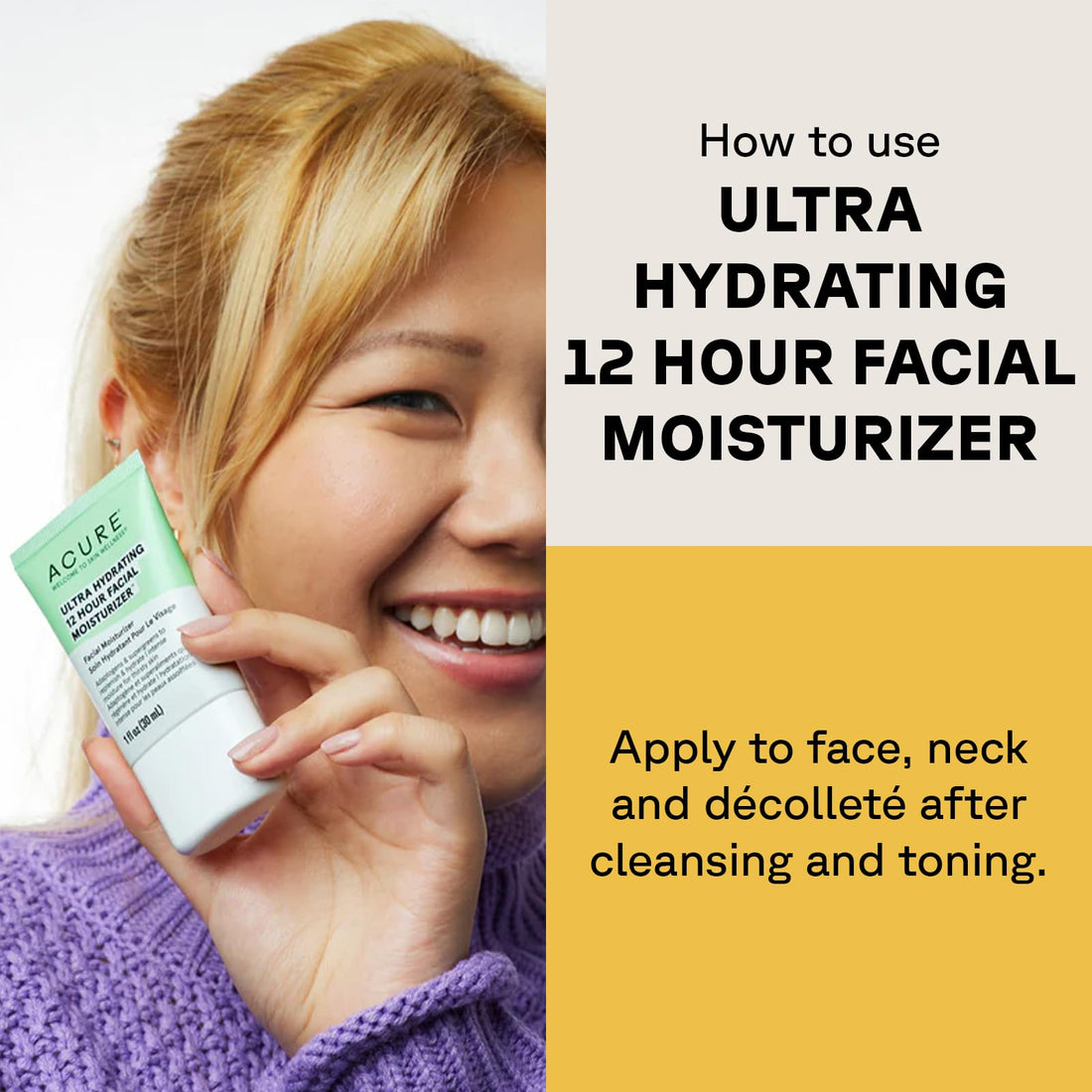 Acure ACURE Ultra Hydrating 12 Hour Moisturizer | 100% Vegan | Intense Moisture for Super Thirsty Skin | Adaptogens & Supergreens | 1 FL OZ